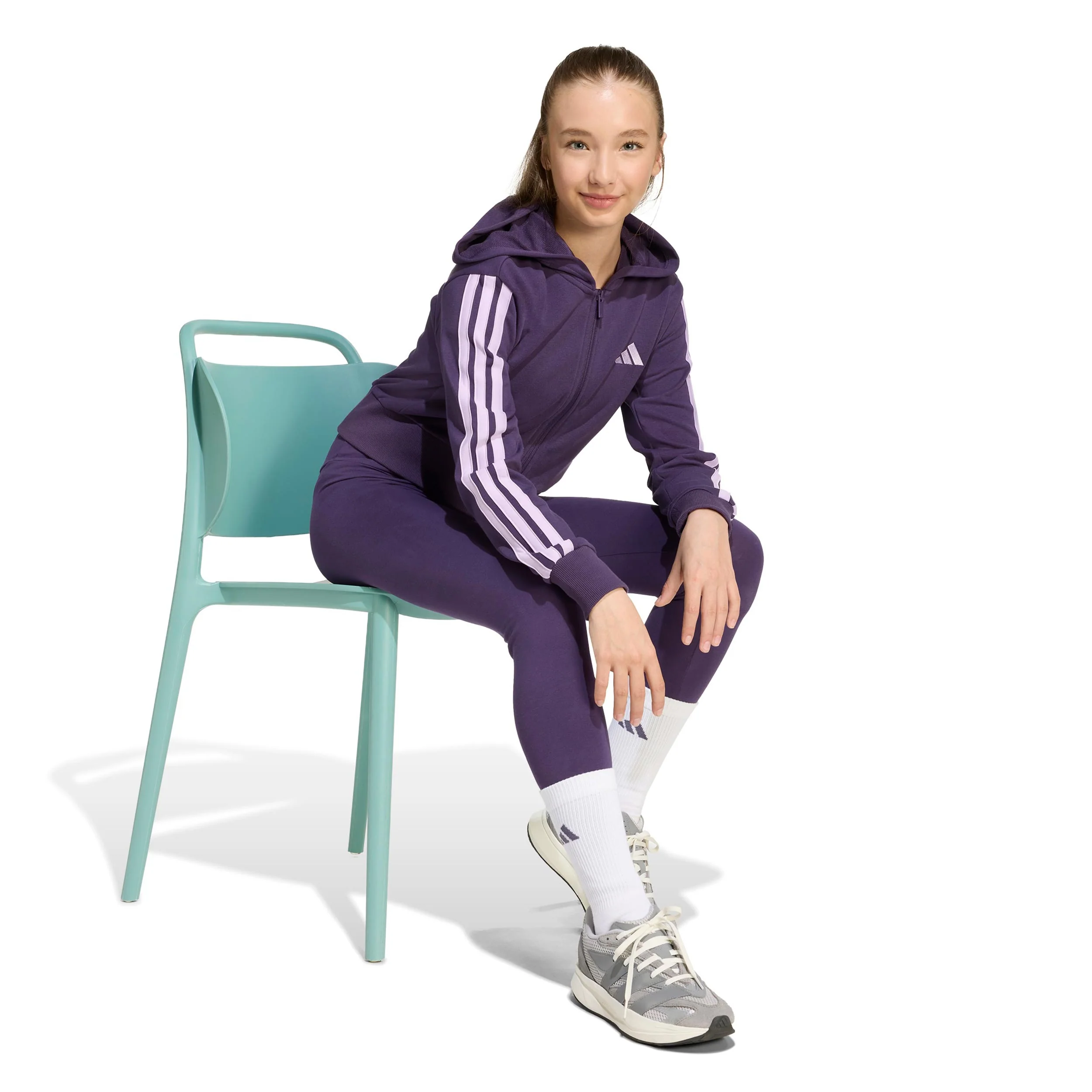 3Stripes Full-Zip Crop Veste de survêtement Filles - violet, lilas - Image 4