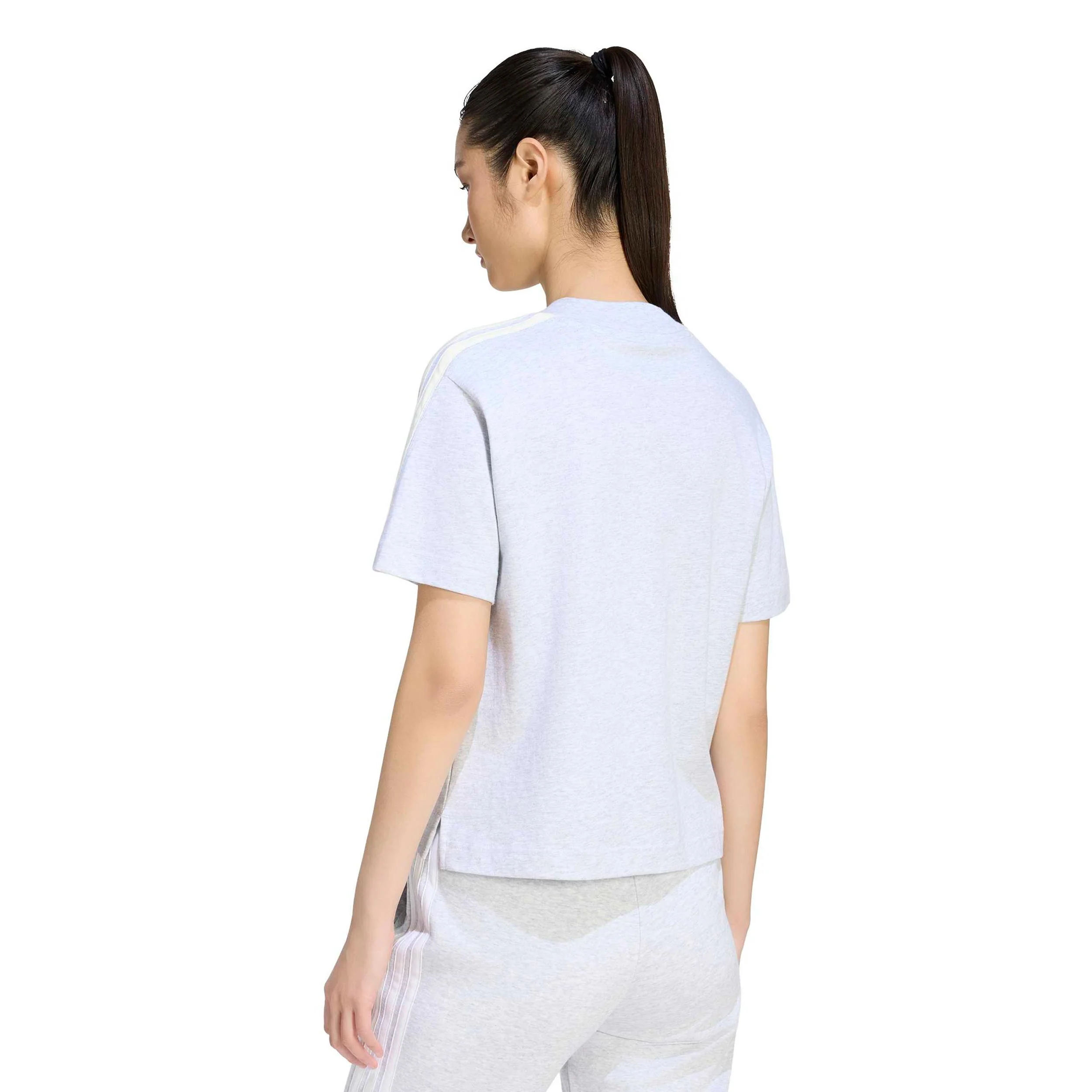 3Stripes T-shirt Femmes - gris clair, blanc cassé - Image 3