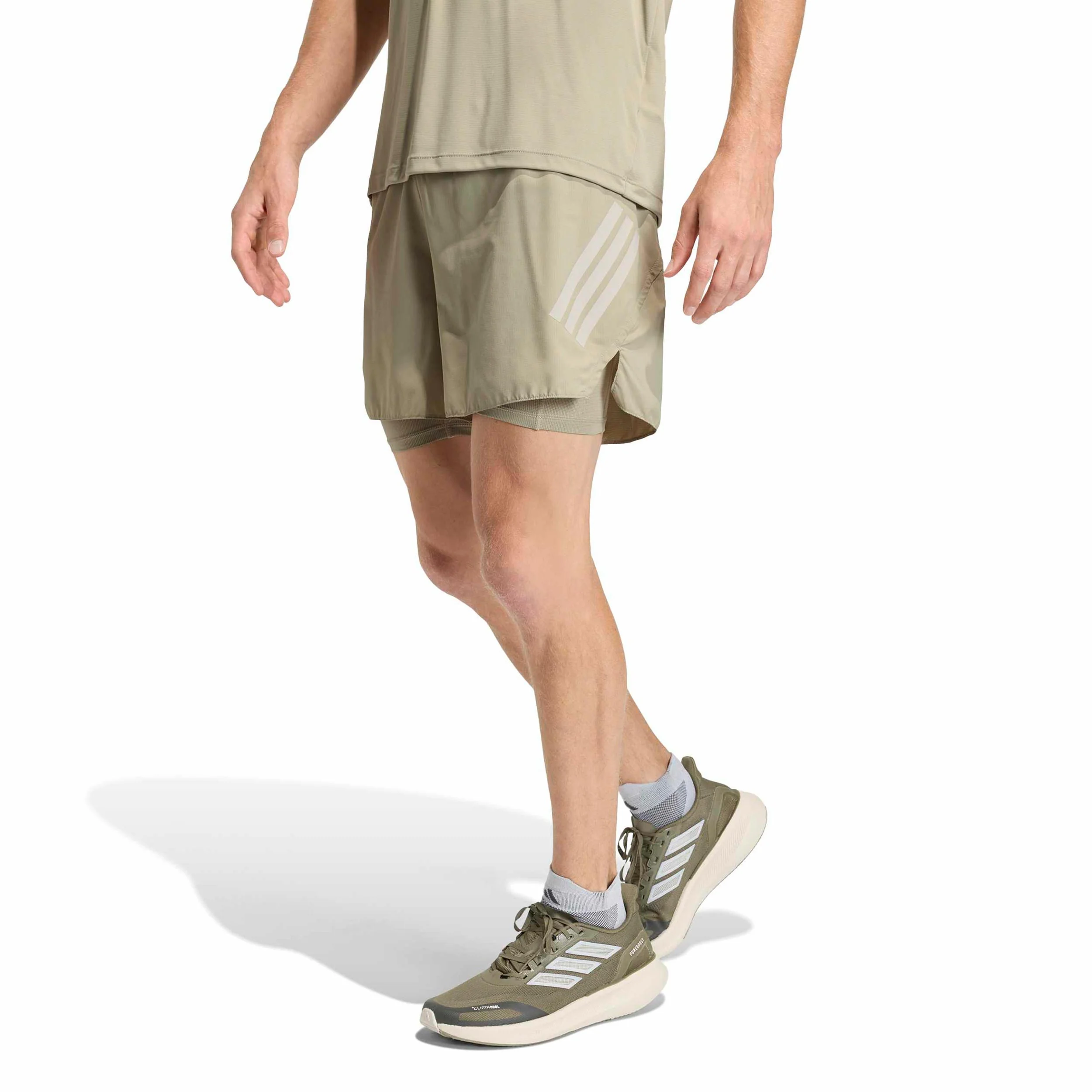 adi365 2in1 Short de running Hommes-kaki