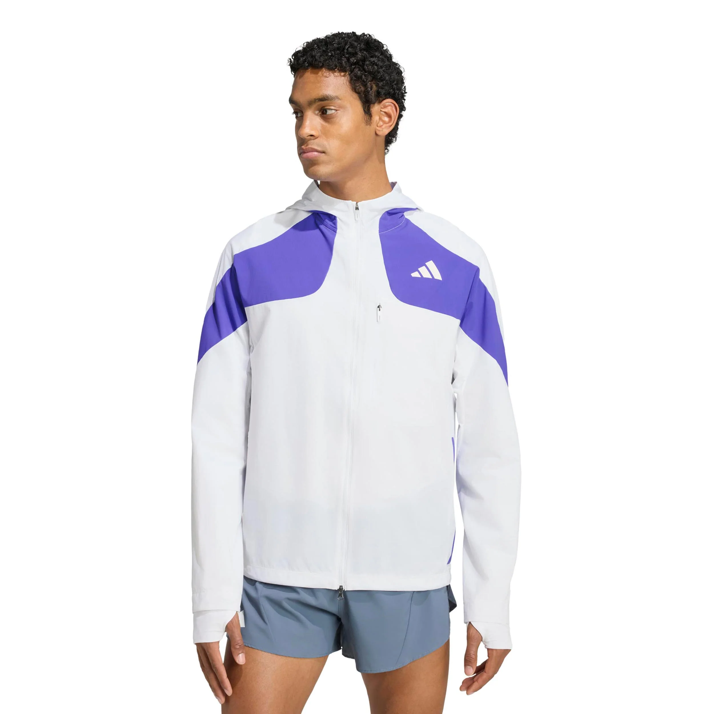 adizero Veste running Hommes - blanc, bleu