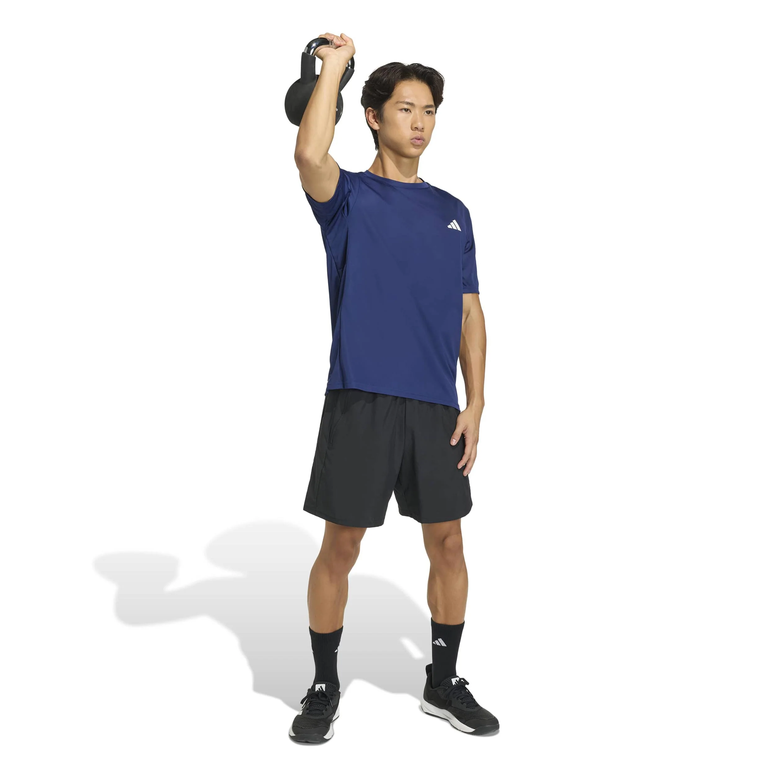Basic T-shirt Hommes-bleu foncé - Image 4