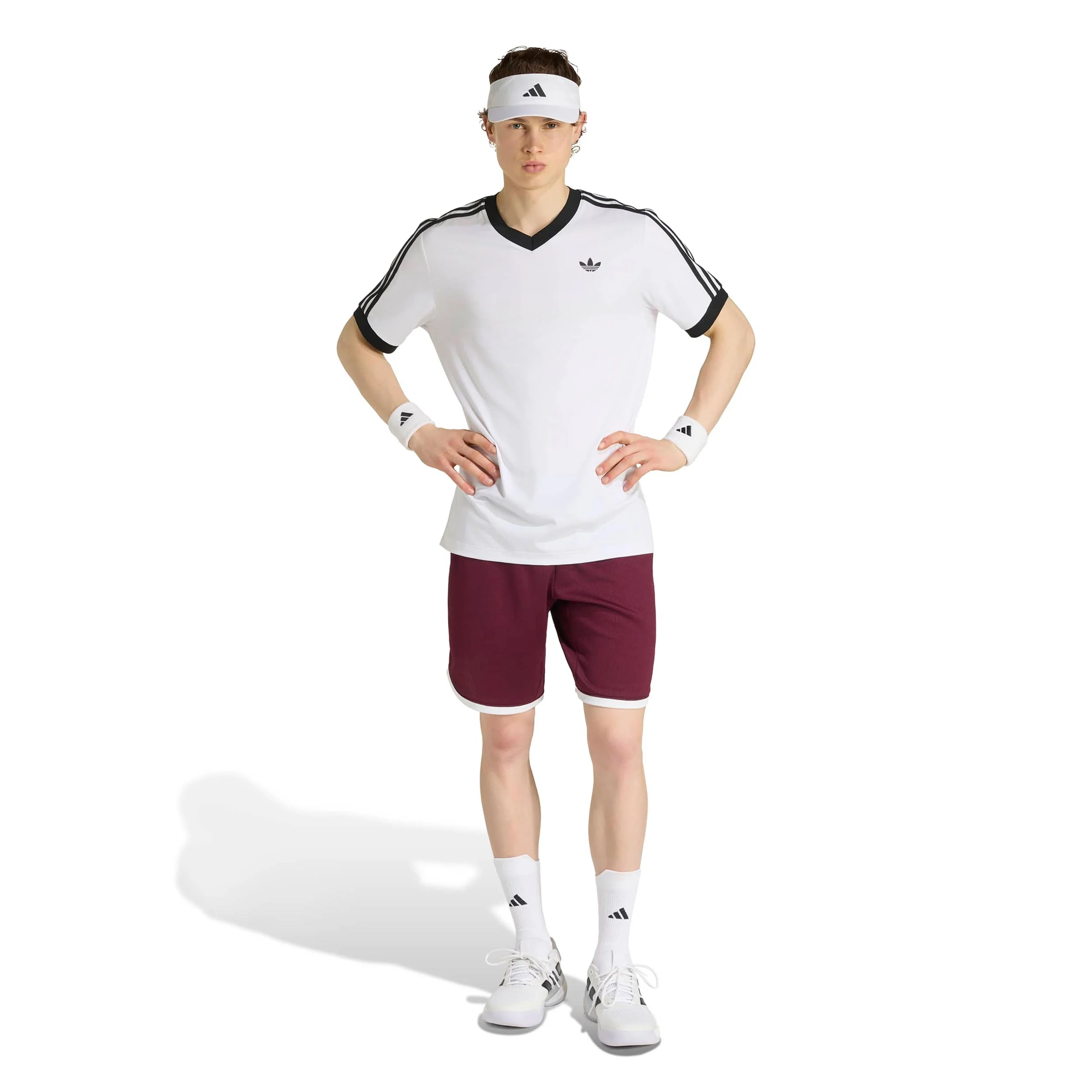 Classics 9Inch Shorts Hommes - rouge vin, blanc - Image 4