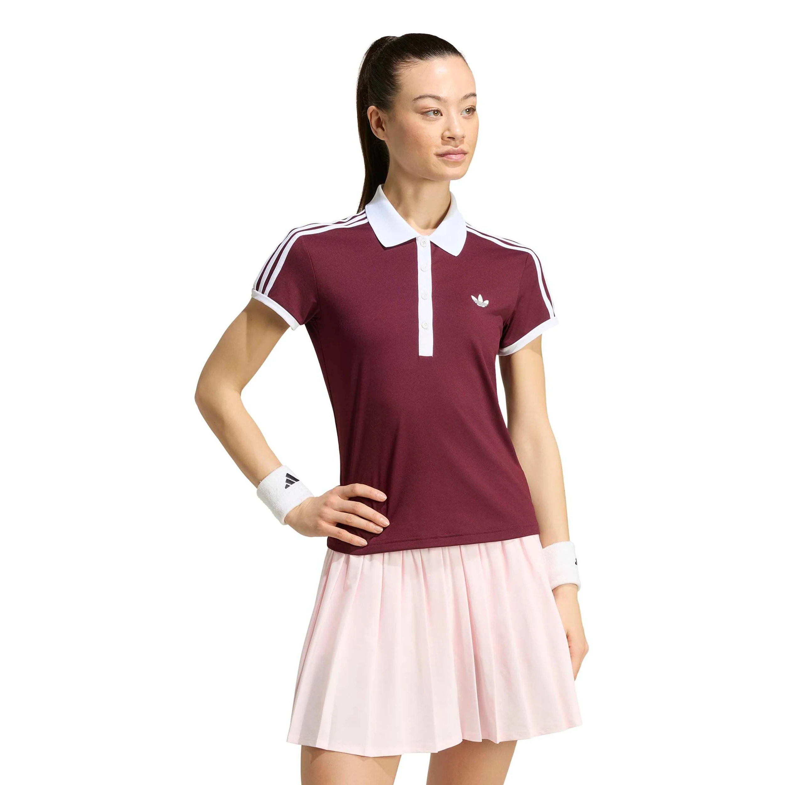 Classics Polo Femmes - rouge vin, blanc