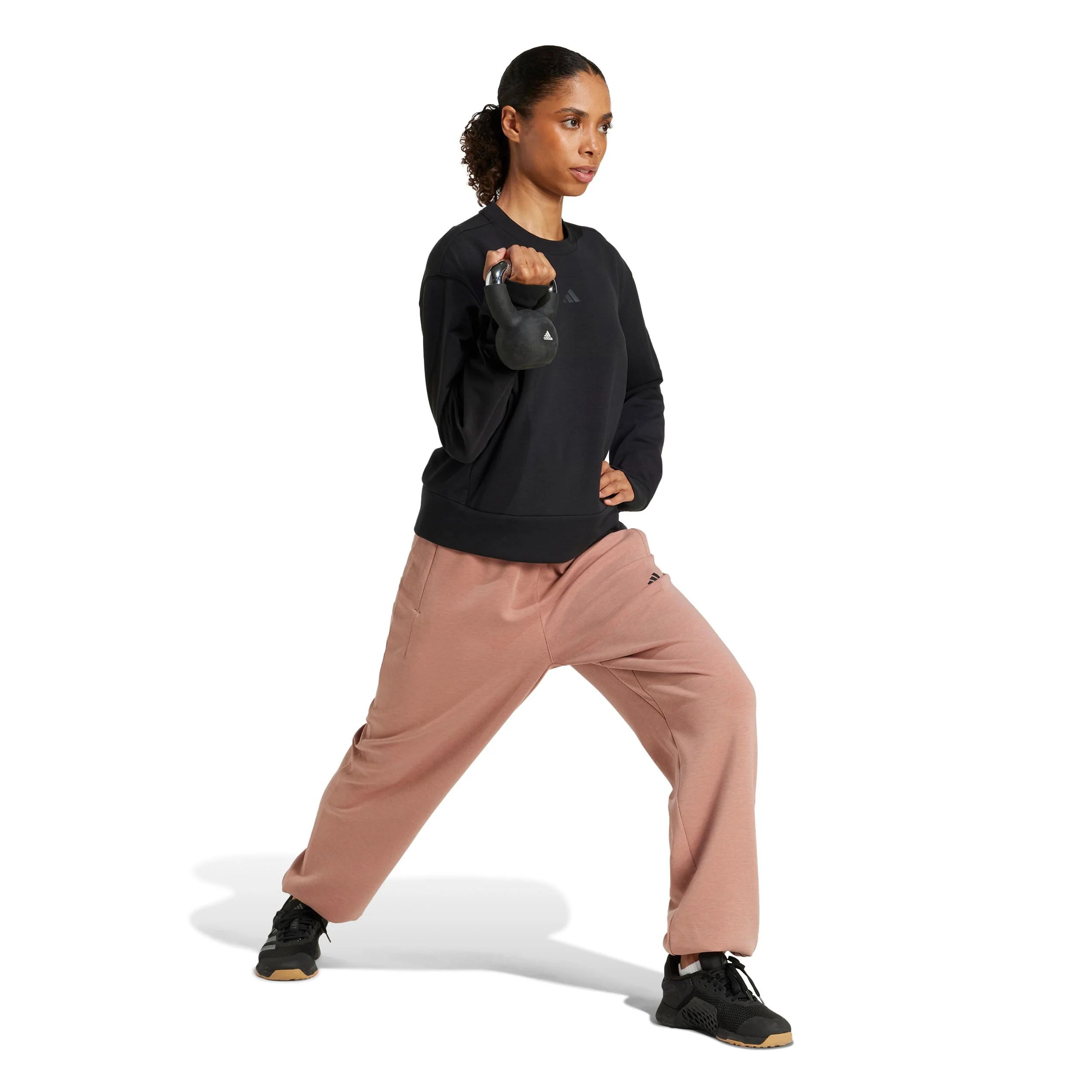 D4T Knit Crew Sweat-shirt Femmes-noir - Image 4