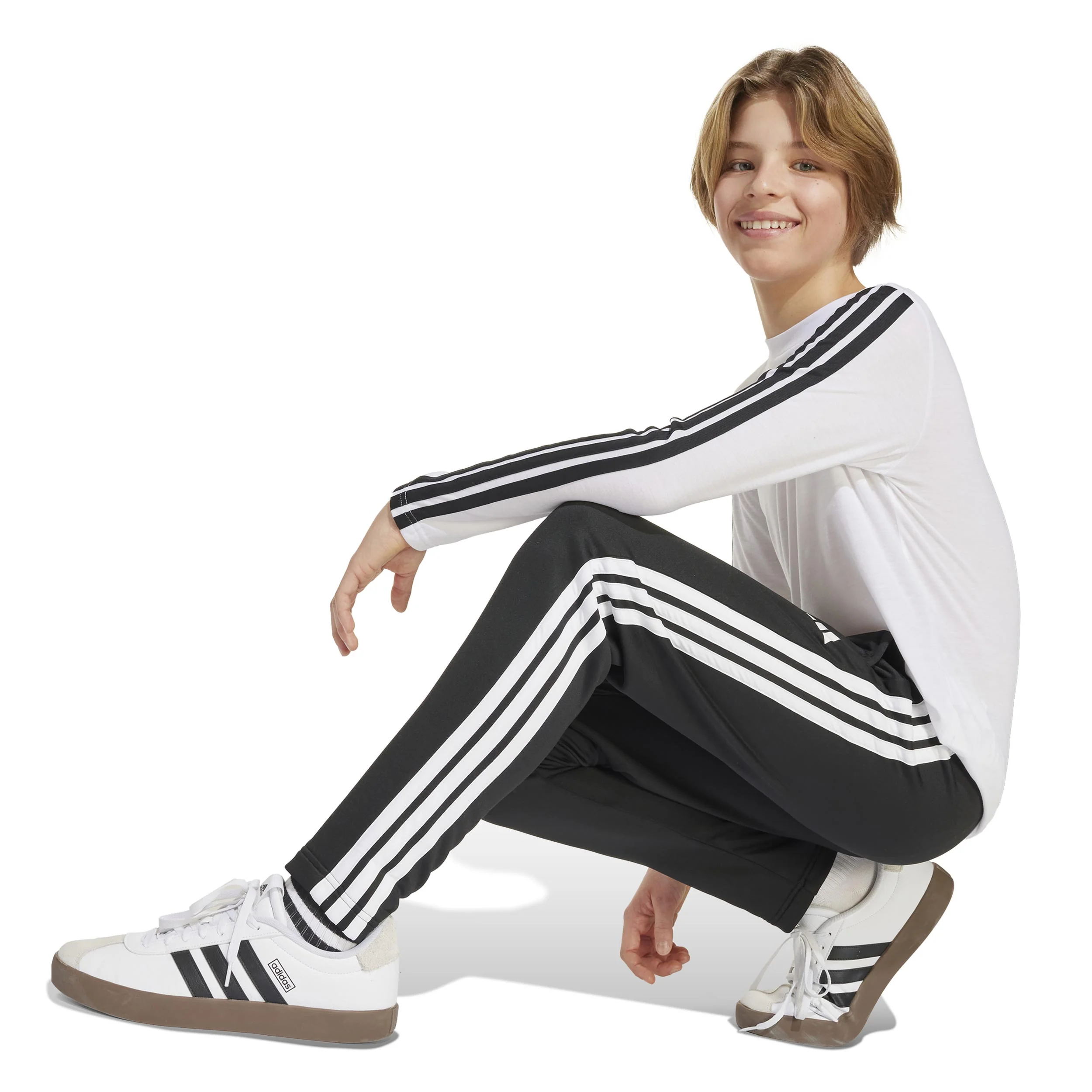 Essentials 3Stripes Pantalon Survêtement Garçons-Noir - Image 6
