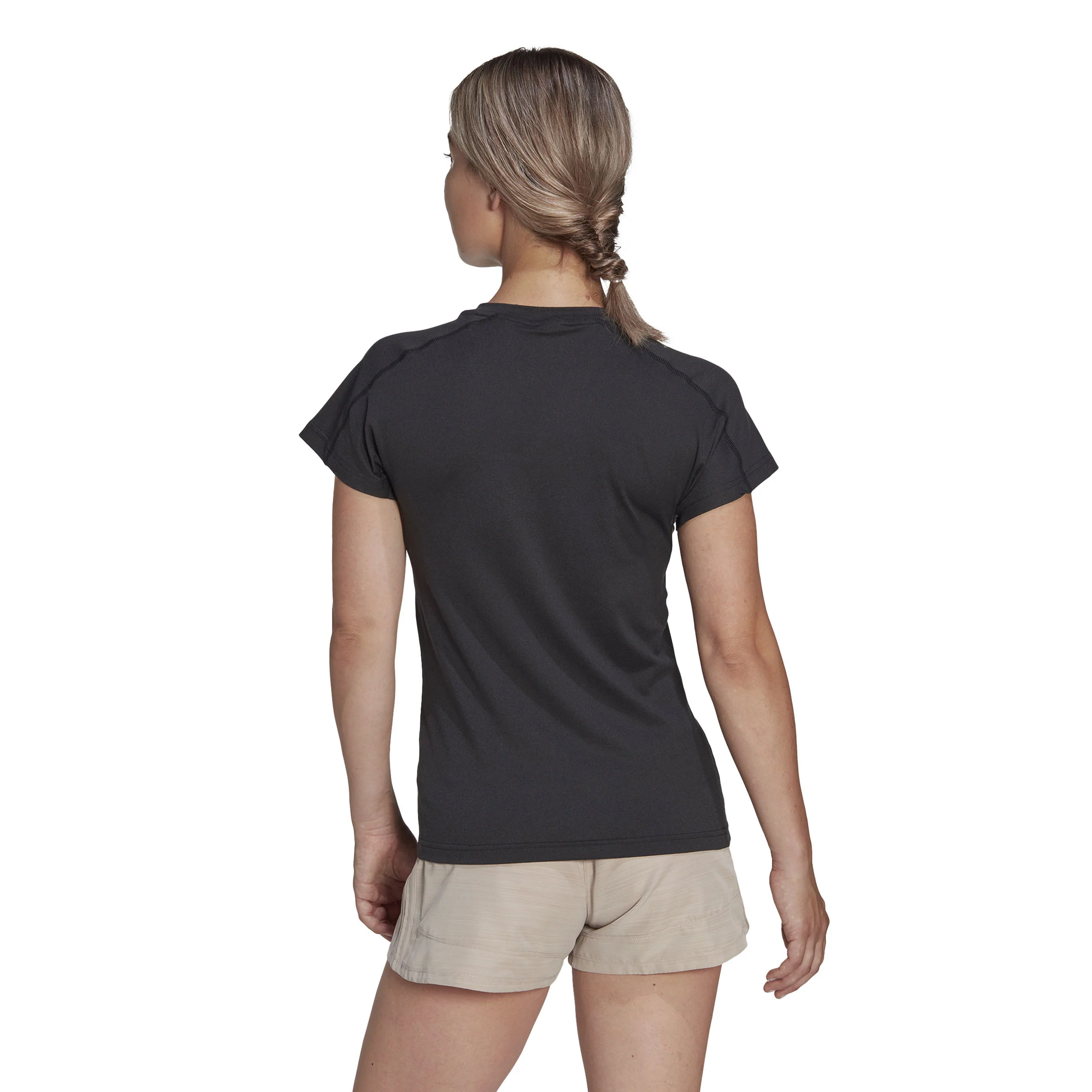 Essentials AEROREADY Train Minimal Branding V-Neck T-shirt Femmes-Noir - Image 3