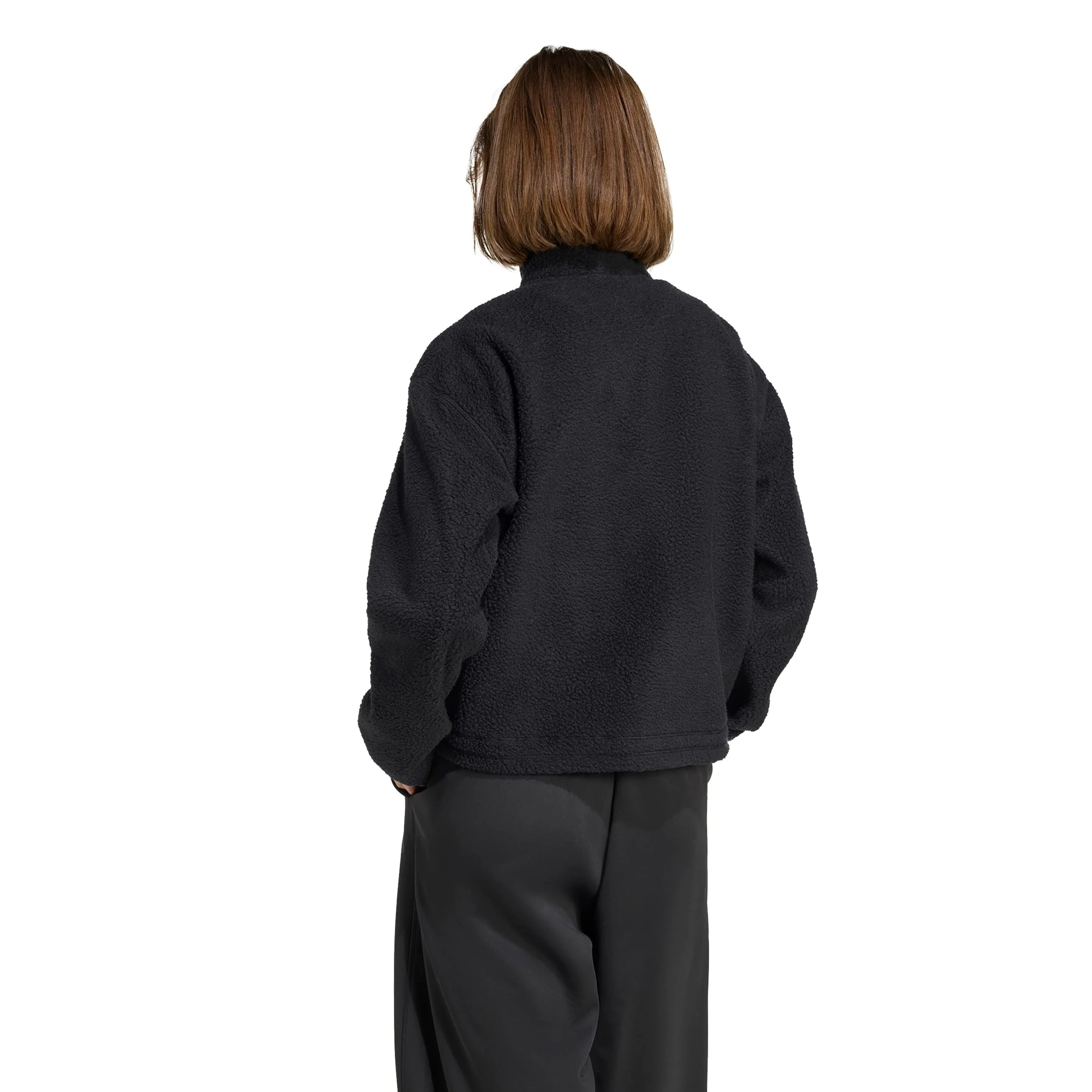 Fleece Half-Zip Sweat-shirt Femmes-noir - Image 3