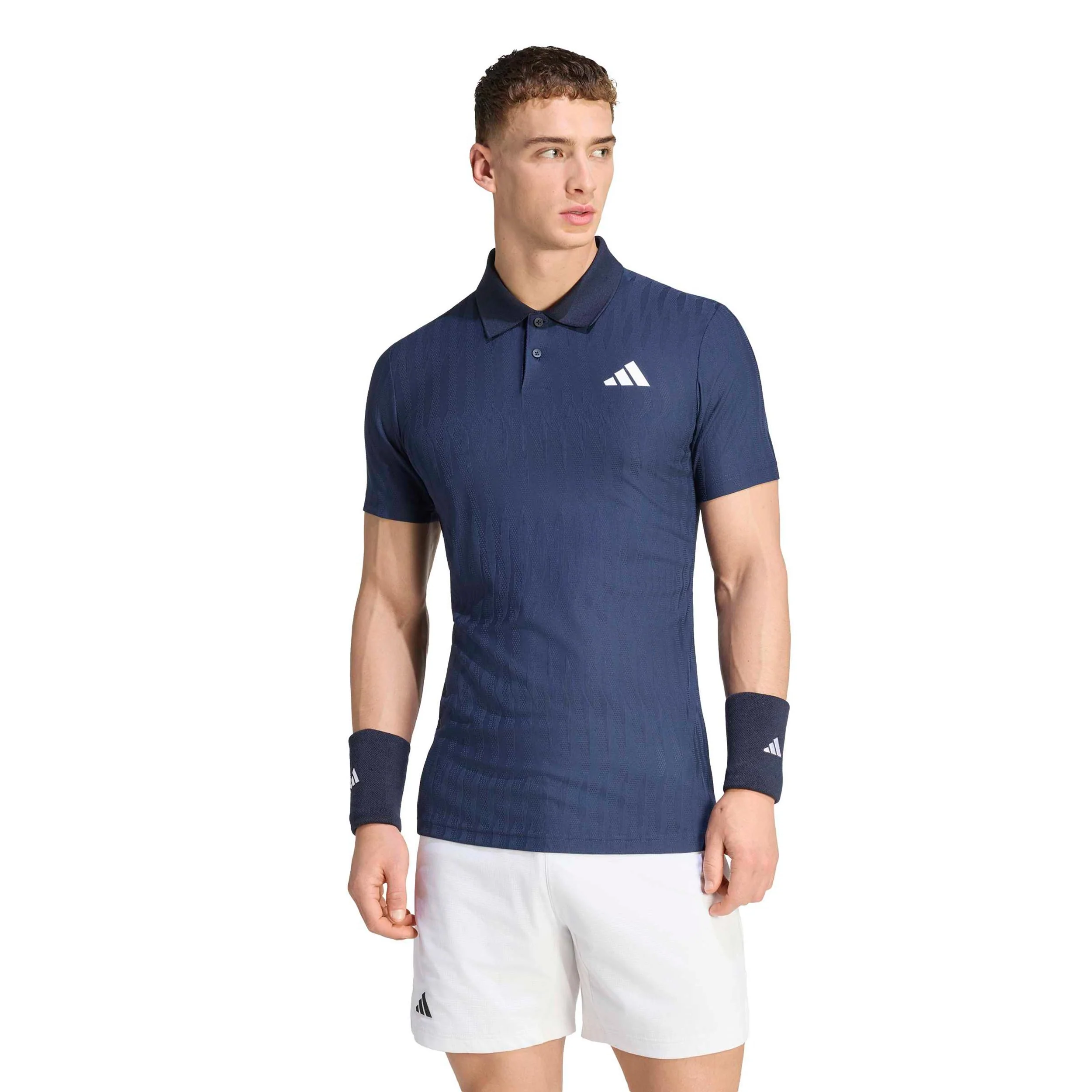 Freelift Polo Hommes - bleu foncé, blanc - Image 2