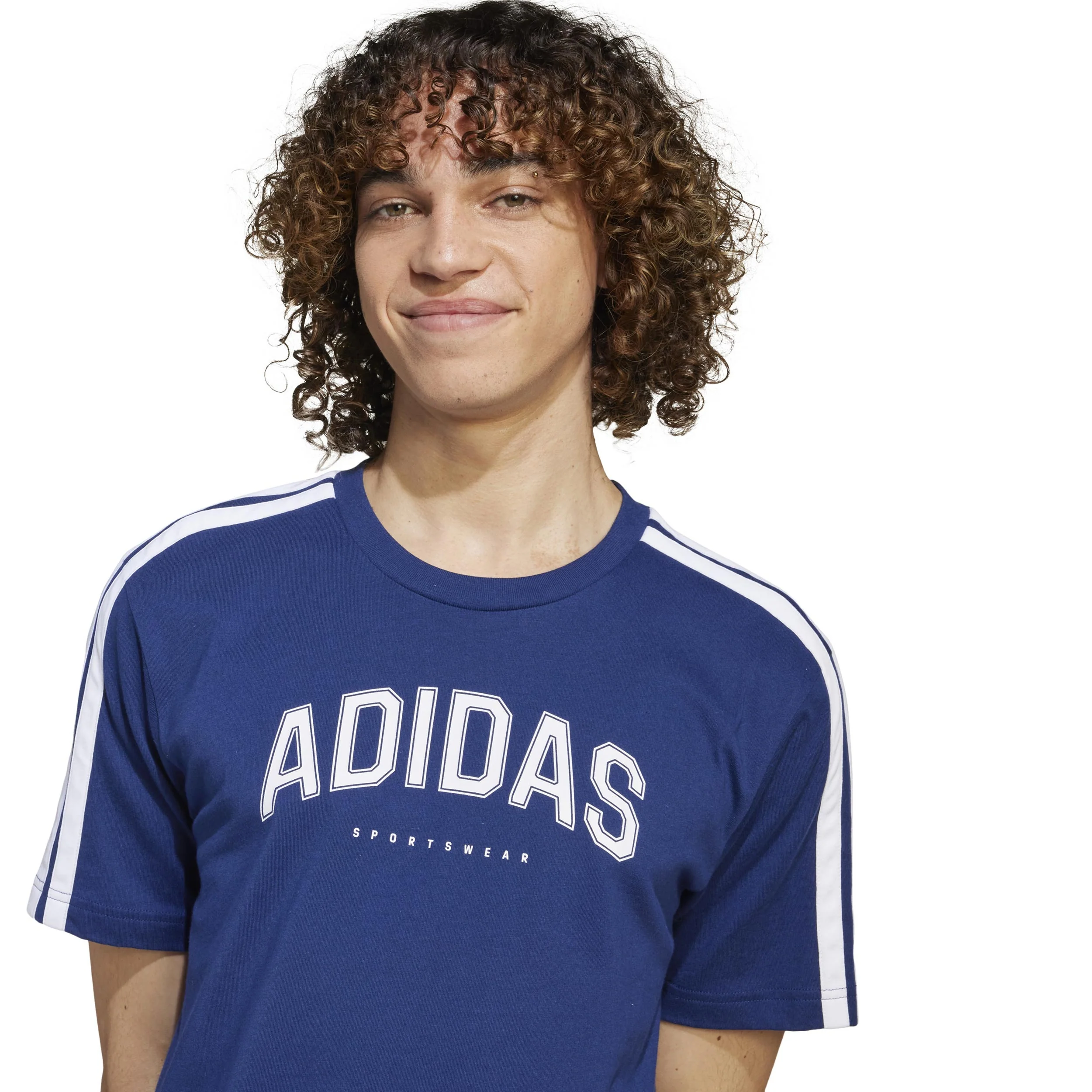 Graphic T-shirt Hommes-Bleu Foncé,Blanc - Image 5