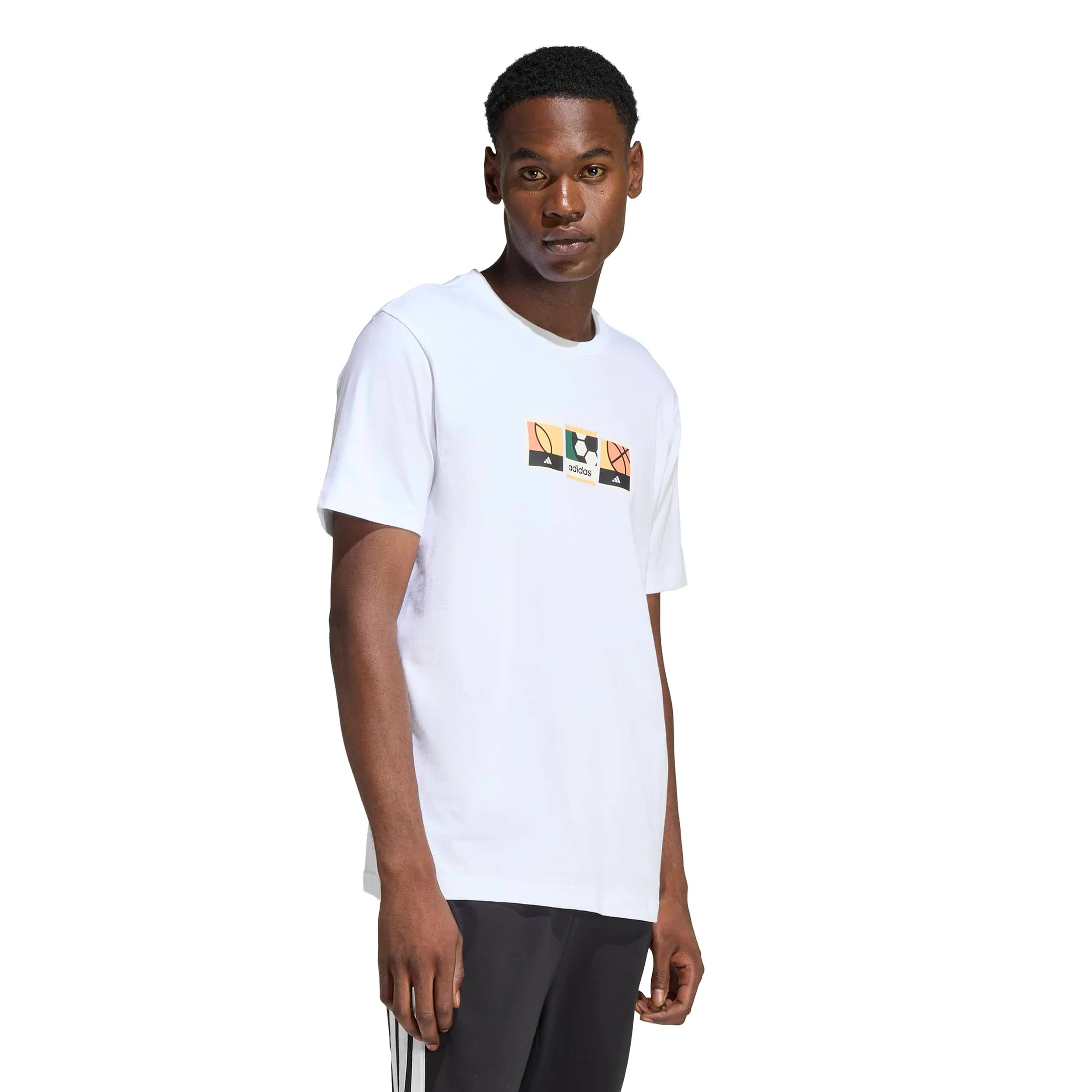 MOS Stamps Graphic T-shirt Hommes - blanc, multicouleur - Image 2