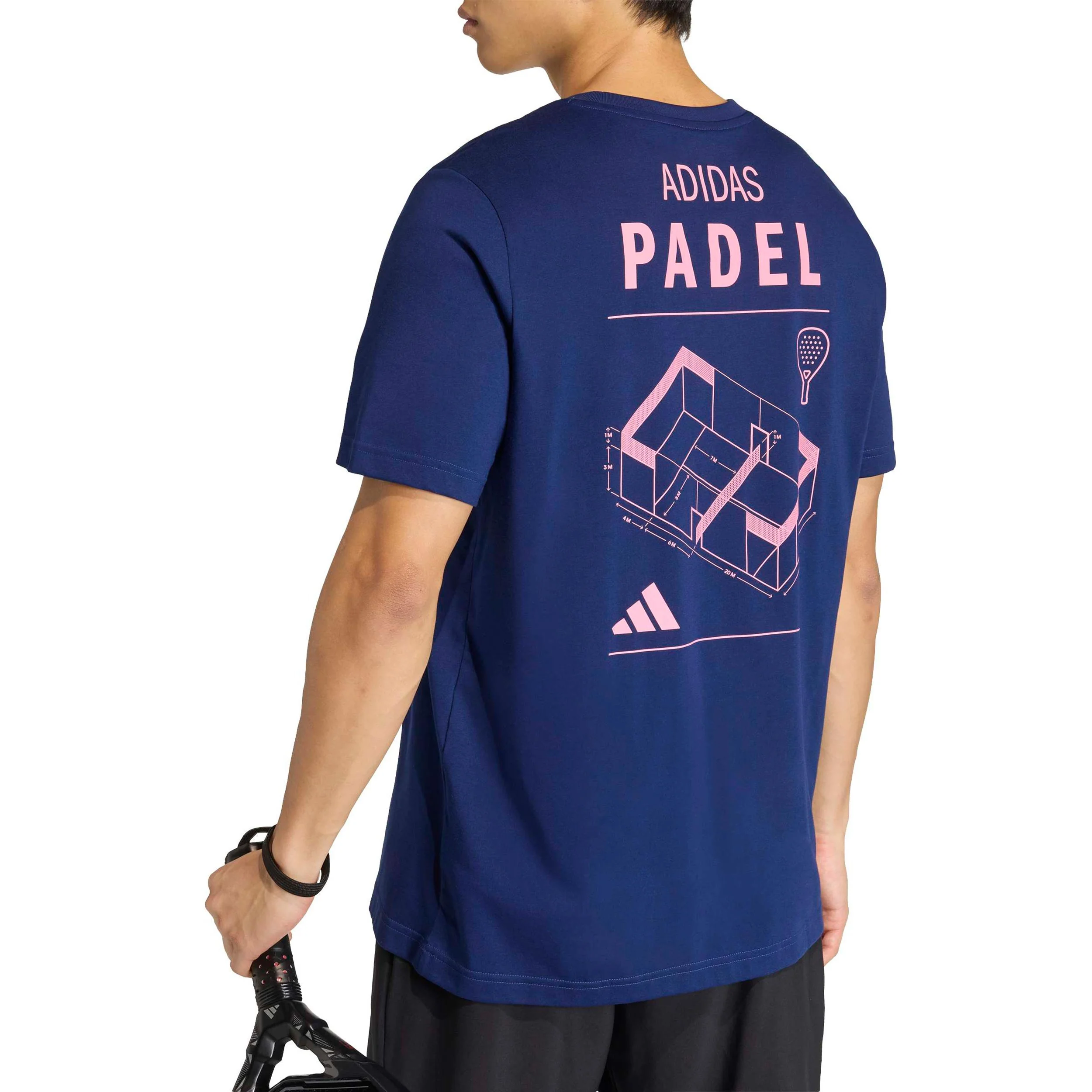 Padel Category Graphic T-shirt Hommes - bleu foncé, rose - Image 6