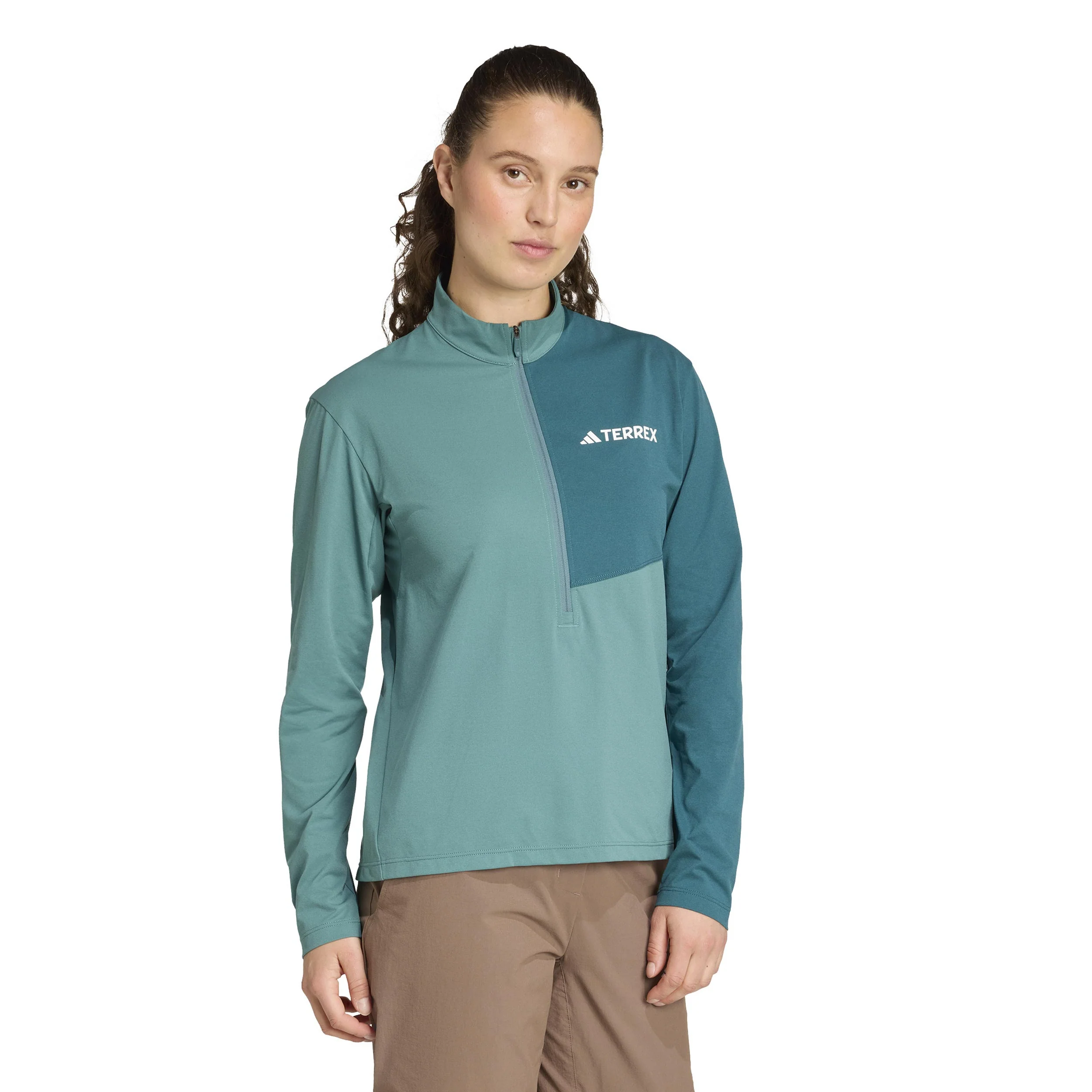 Terrex MT Half-Zip Maillot De Course Femmes-Vert Foncé,Vert - Image 4