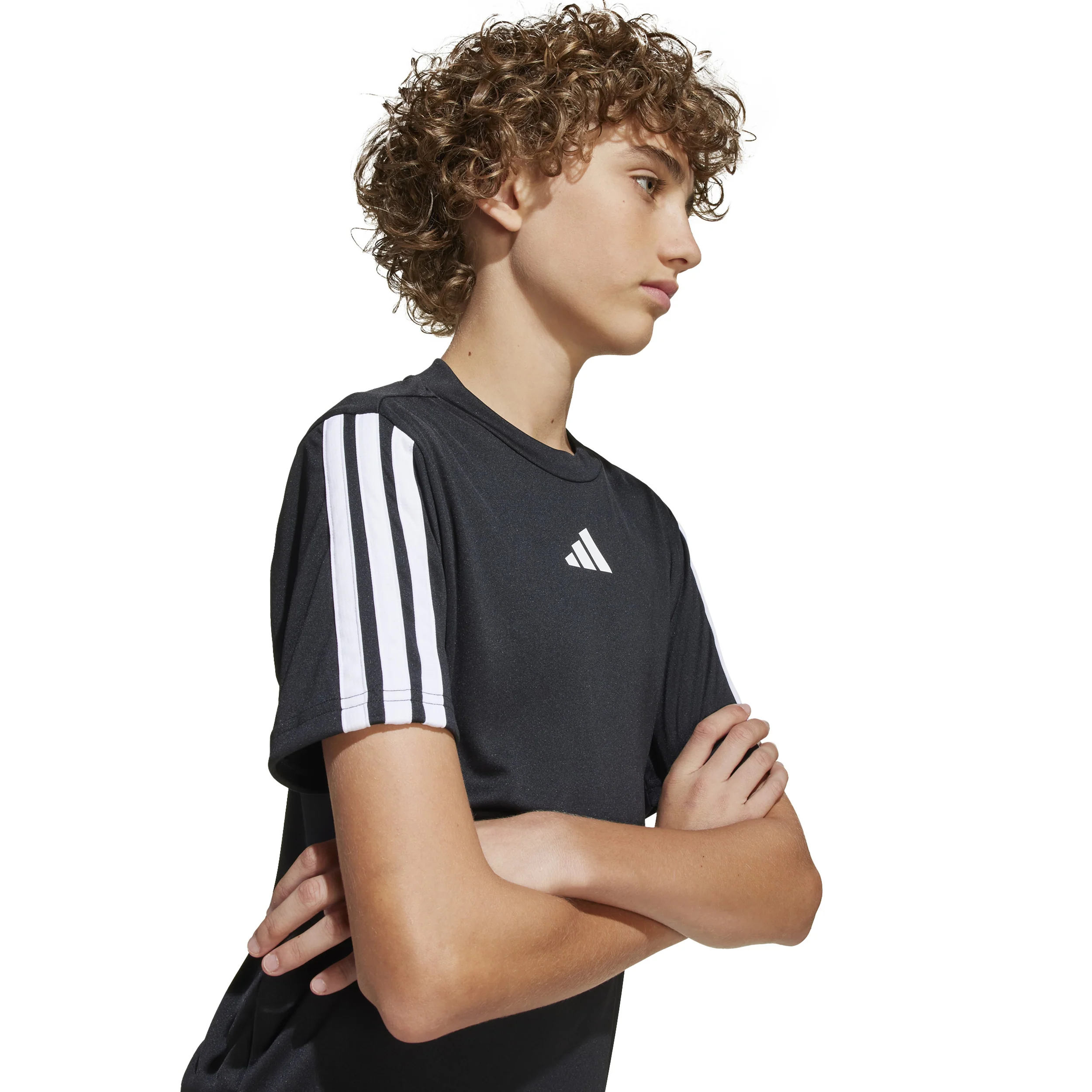Training Essentials 3 Stripes T-shirt Enfants-Noir,Blanc - Image 6