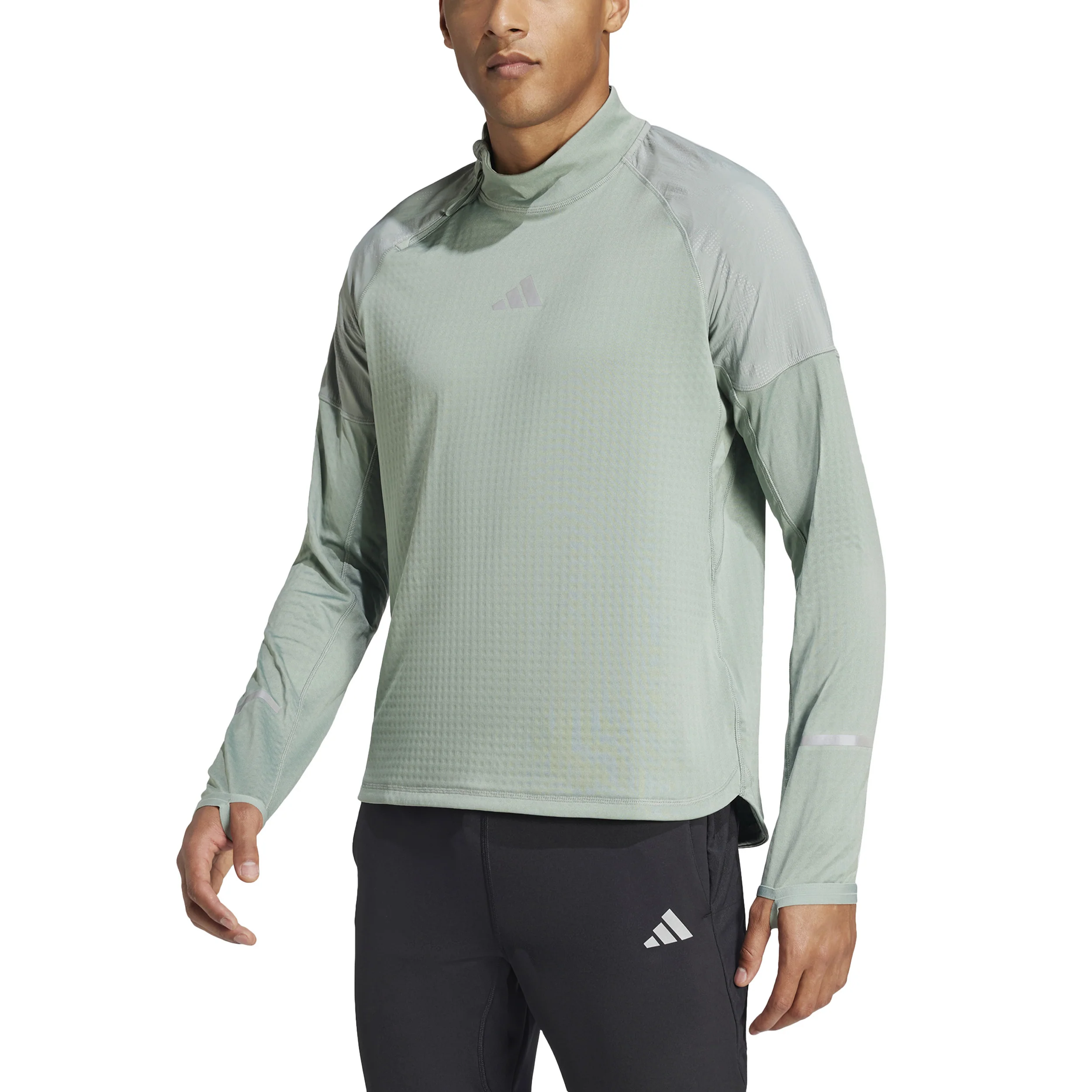 Ultimate High Visibility Half-Zip Maillot De Course Hommes-Gris - Image 4