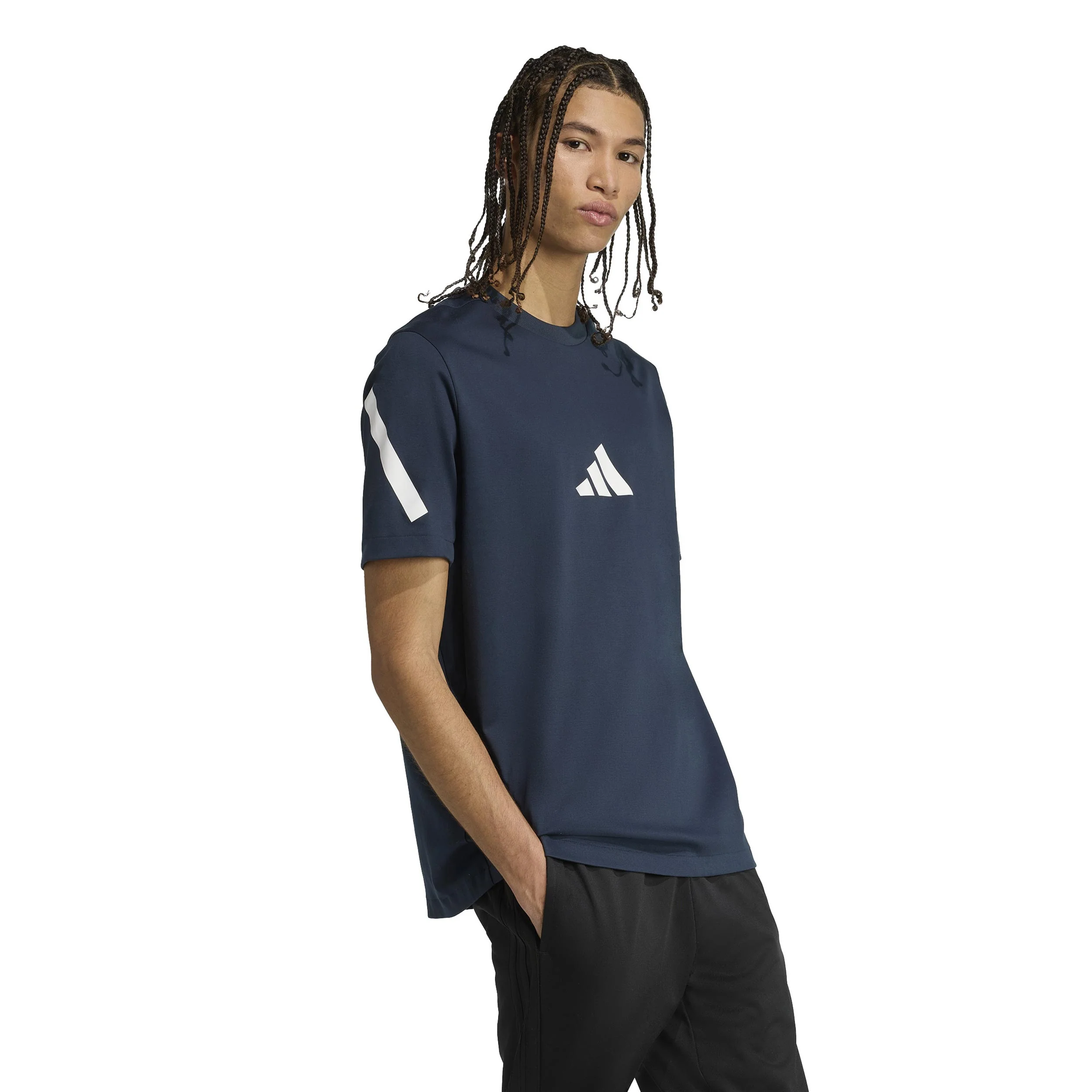 Z.N.E. T-shirt Hommes-Bleu Foncé,Blanc - Image 4