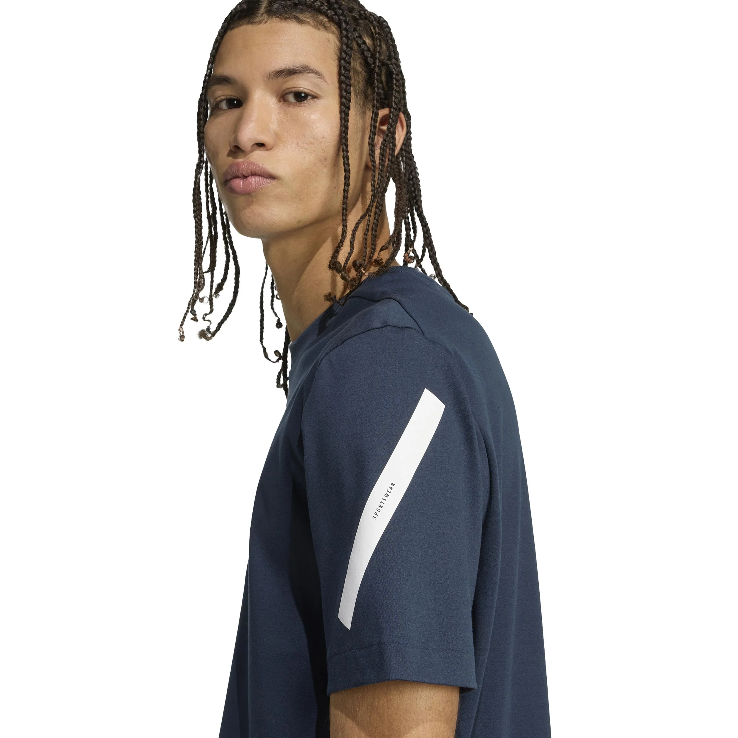 Z.N.E. T-shirt Hommes-Bleu Foncé,Blanc - Image 6