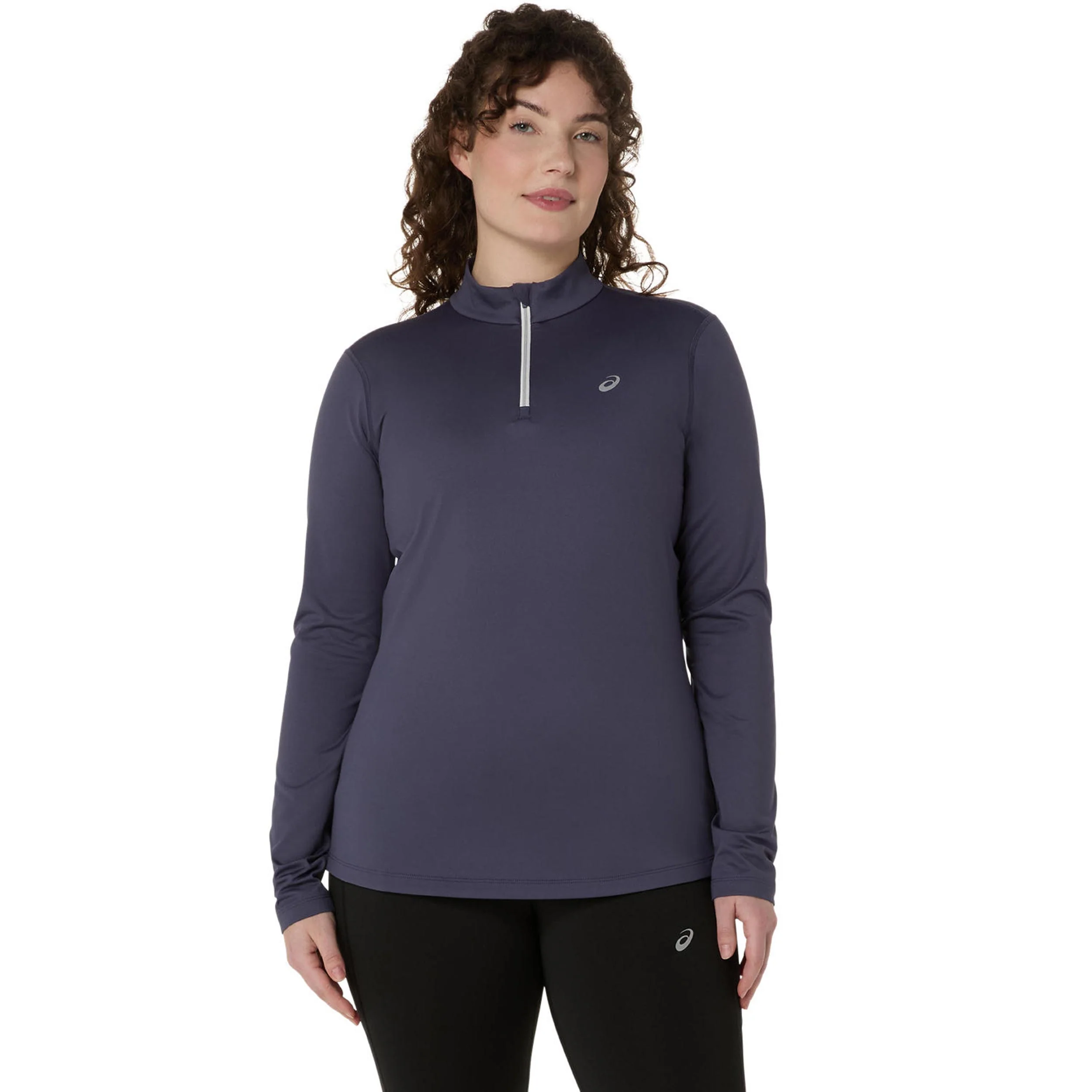 Core 1/2 Zip Winter Maillot de course Femmes - bleu gris