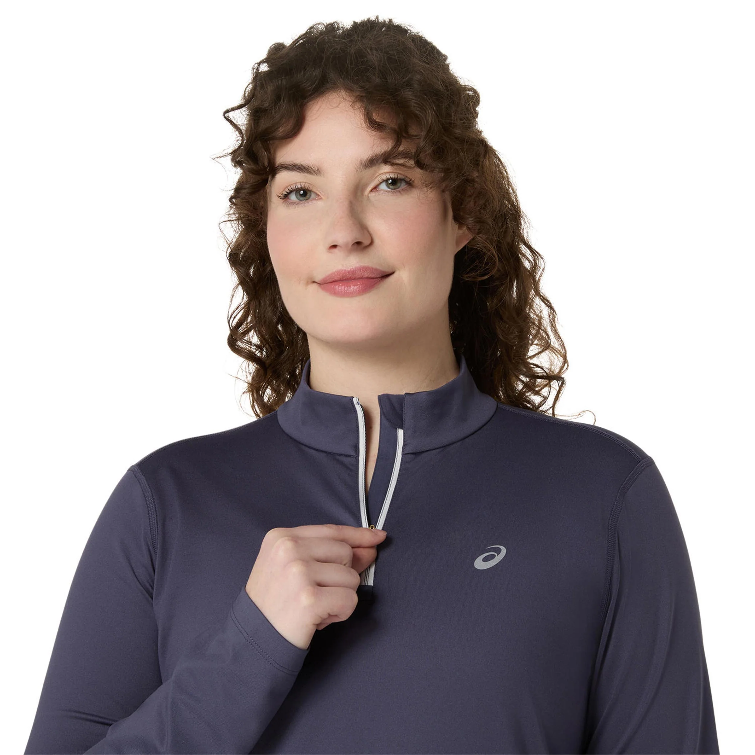 Core 1/2 Zip Winter Maillot de course Femmes - bleu gris - Image 4