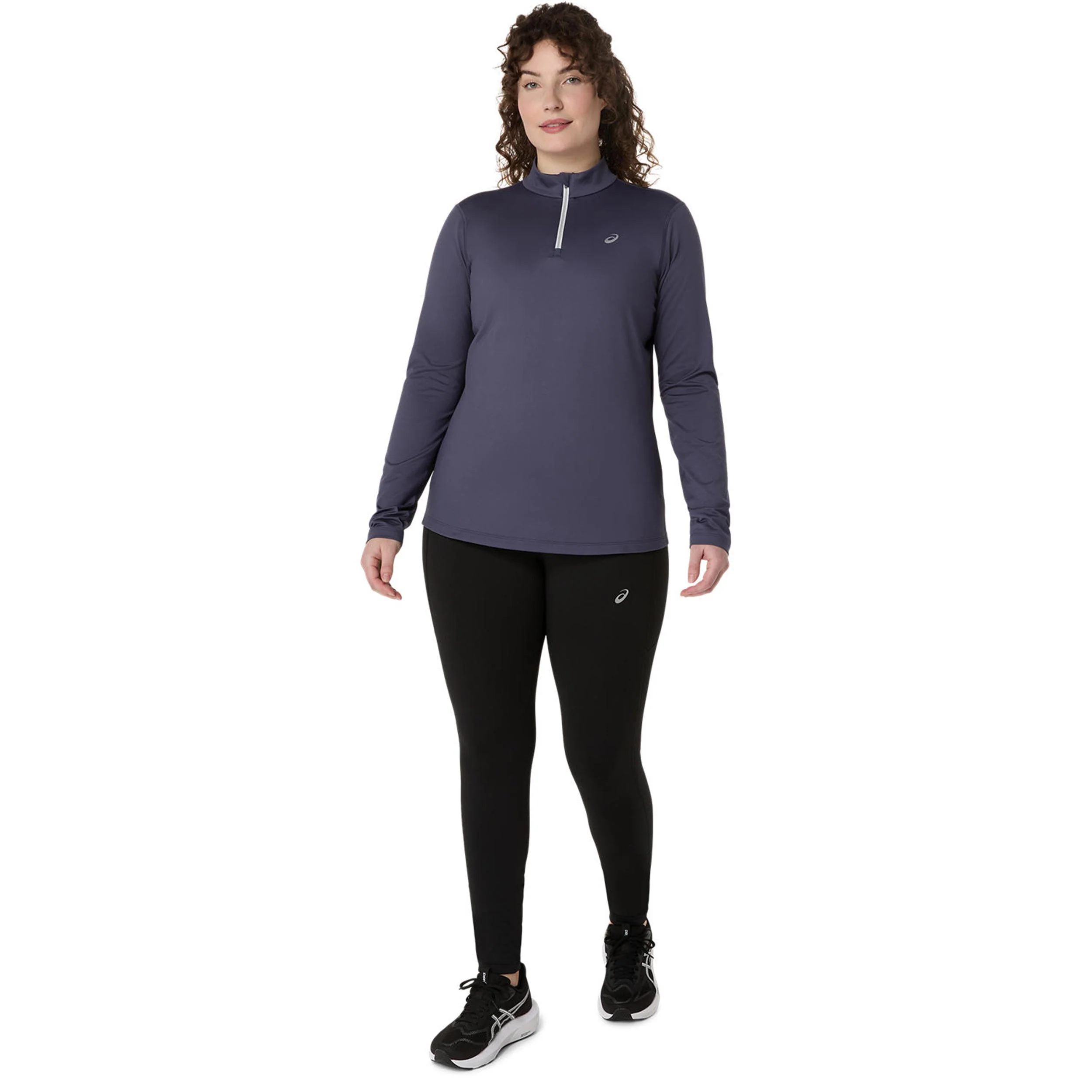 Core 1/2 Zip Winter Maillot de course Femmes - bleu gris - Image 5