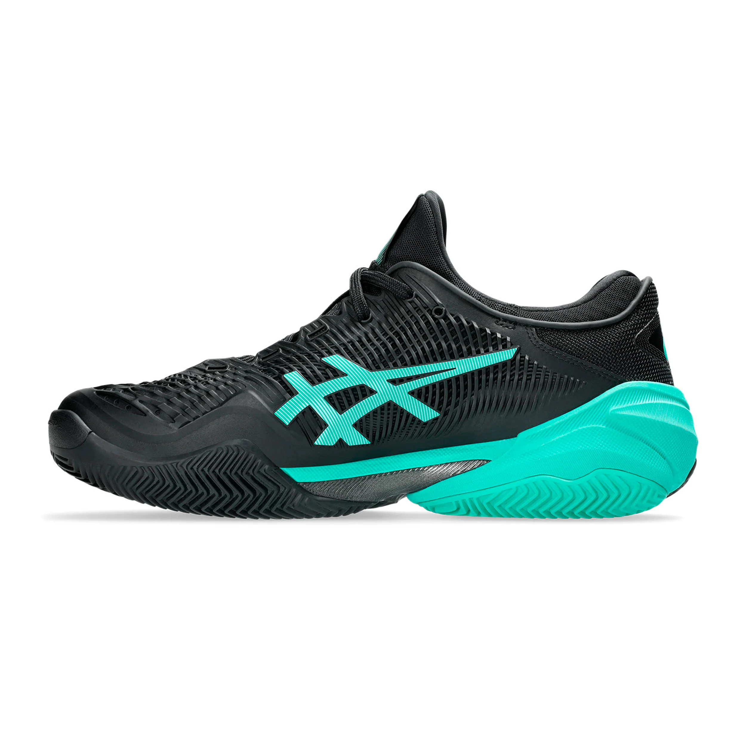 Court FF 3 Chaussure terre battue Hommes - noir, turquoise - Image 2