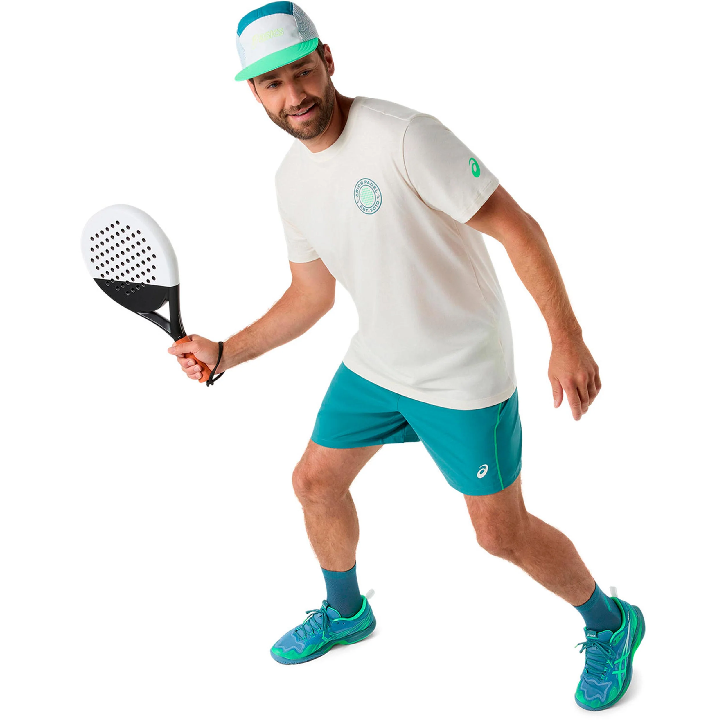 Court Graphic T-shirt Hommes - crème, vert - Image 3