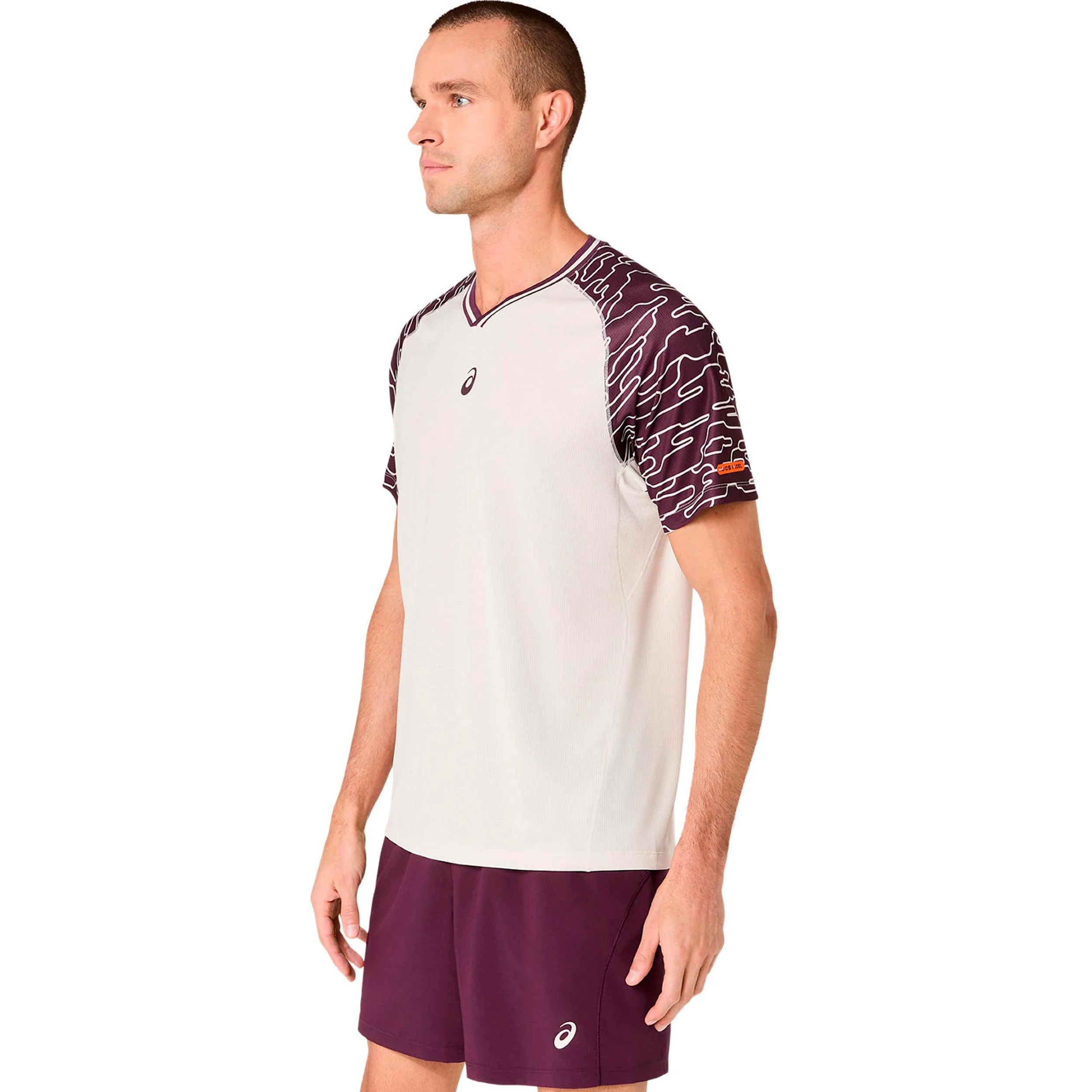 Court T-shirt Hommes - beige, multicouleur - Image 3