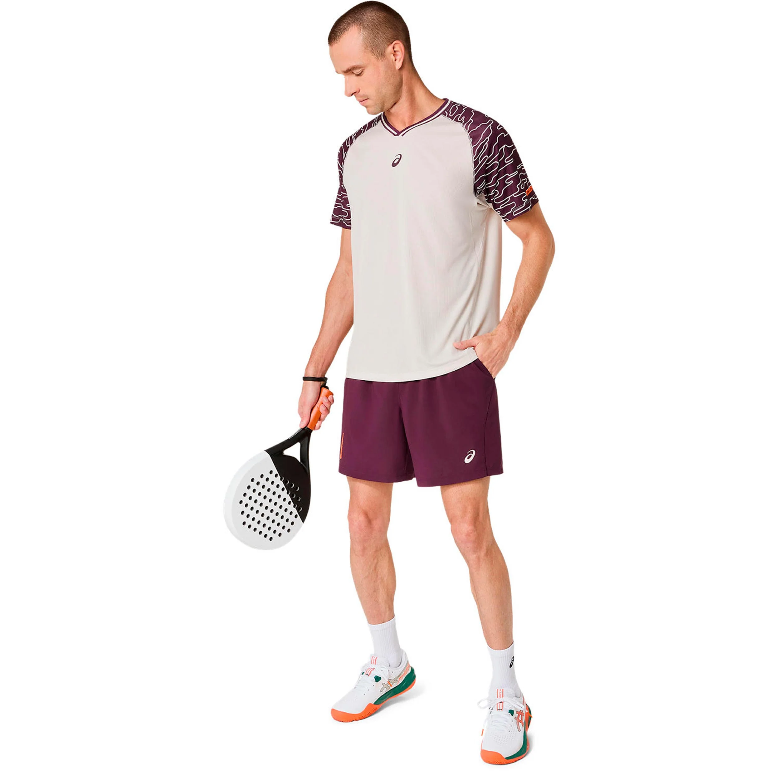 Court T-shirt Hommes - beige, multicouleur - Image 7