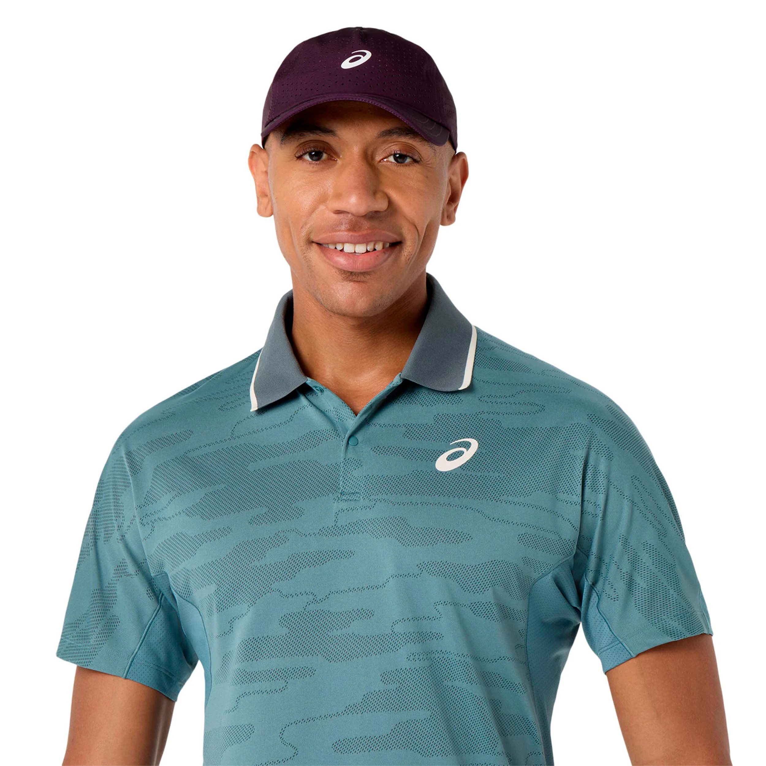 Match Jacquard Polo Hommes - bleu petrol, gris - Image 4