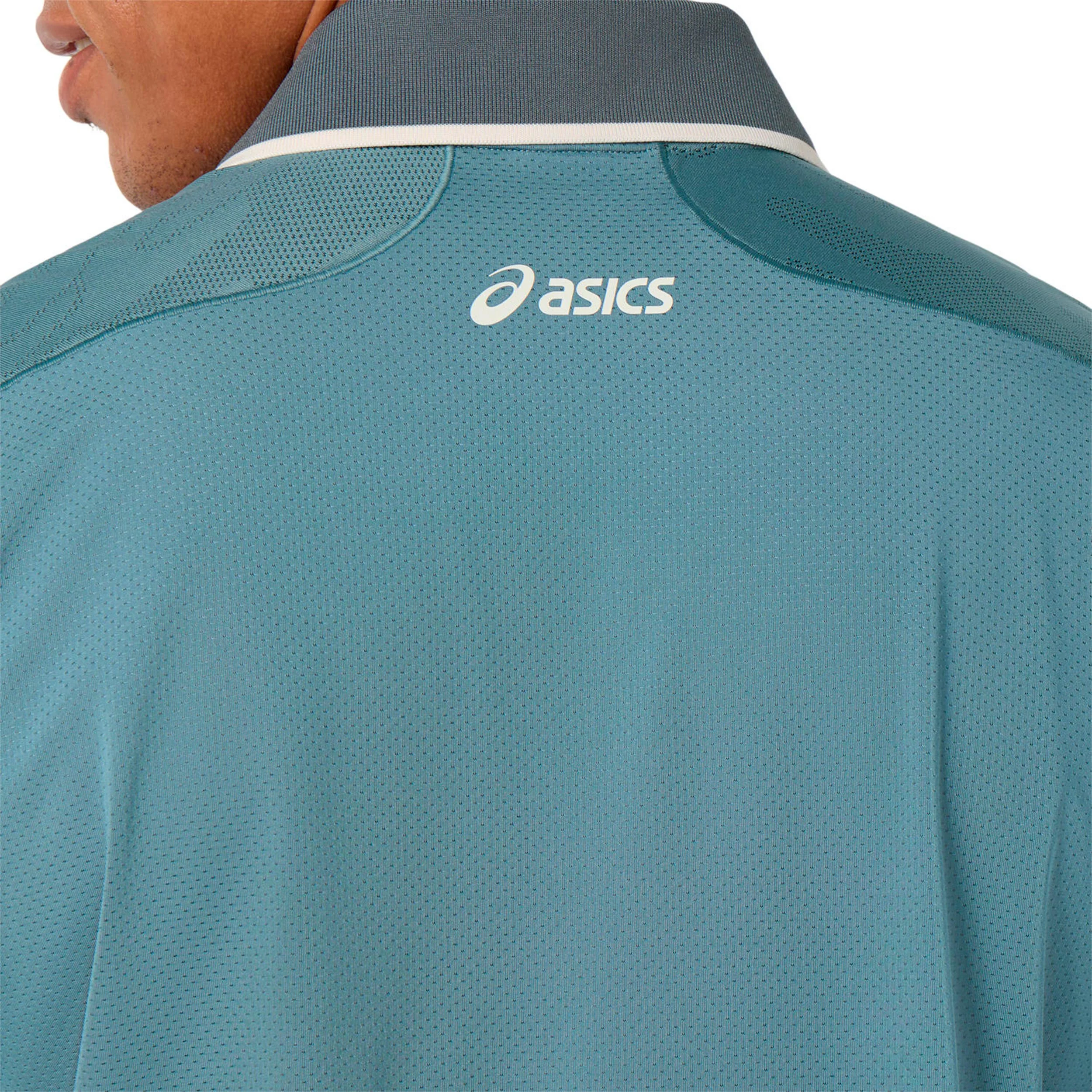Match Jacquard Polo Hommes - bleu petrol, gris - Image 5