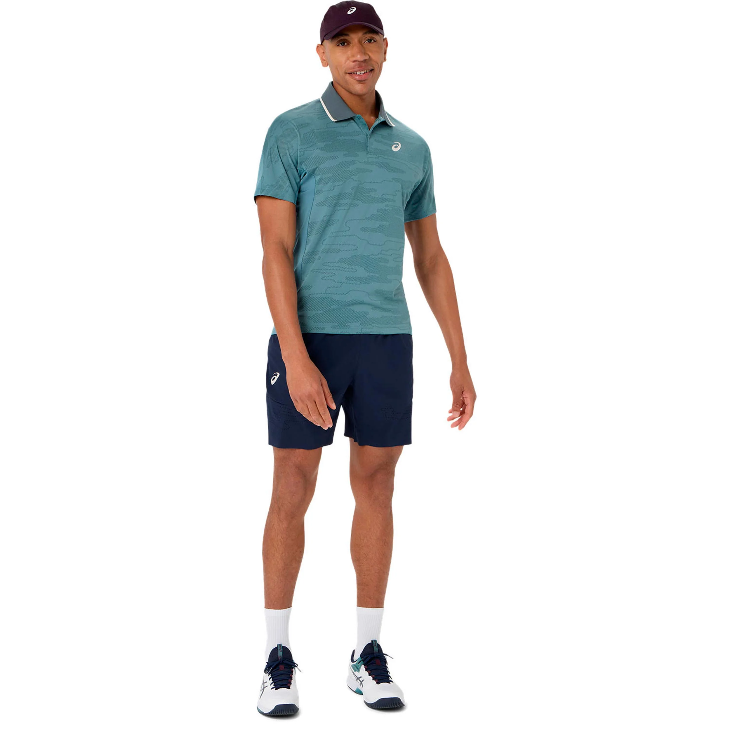 Match Jacquard Polo Hommes - bleu petrol, gris - Image 6