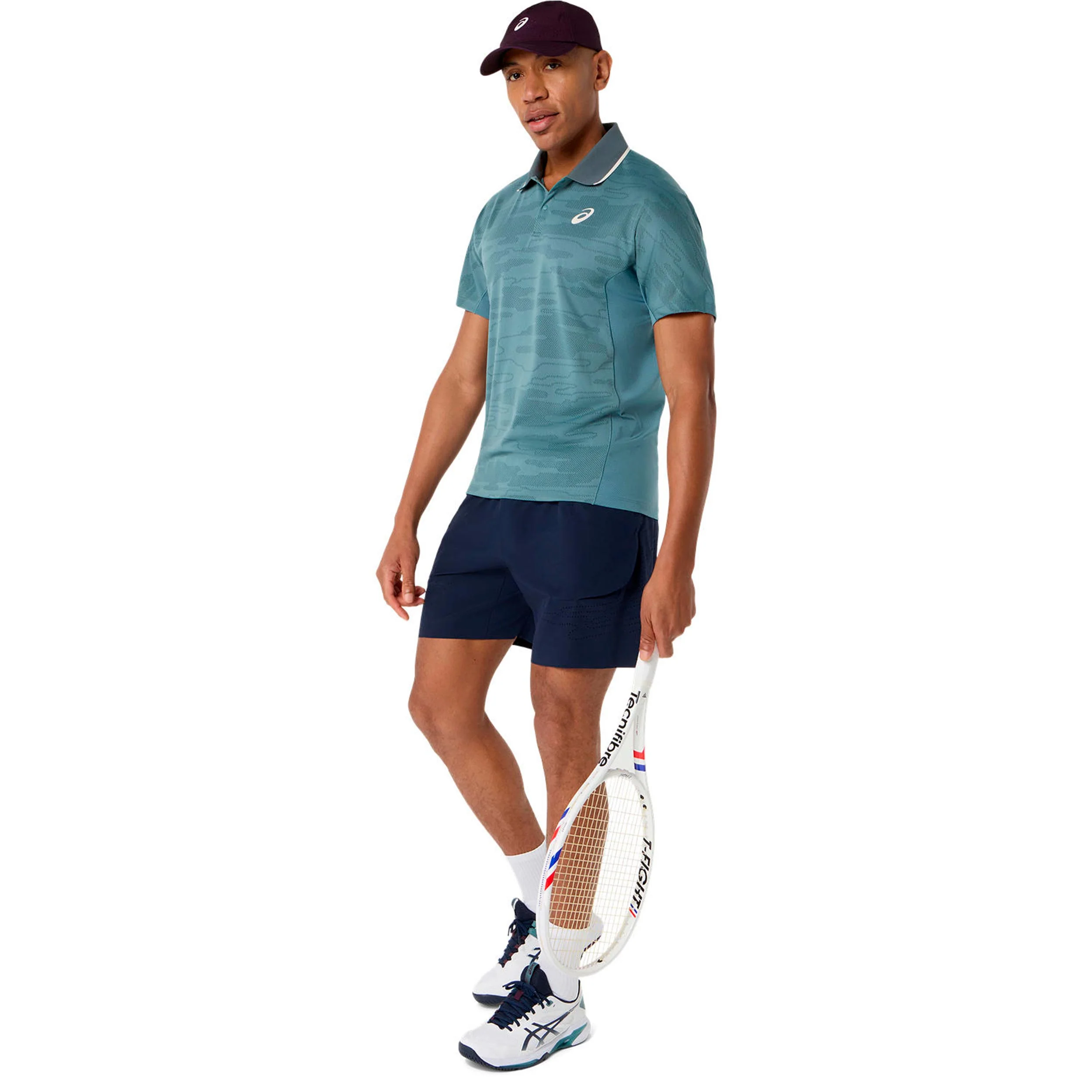 Match Jacquard Polo Hommes - bleu petrol, gris - Image 7