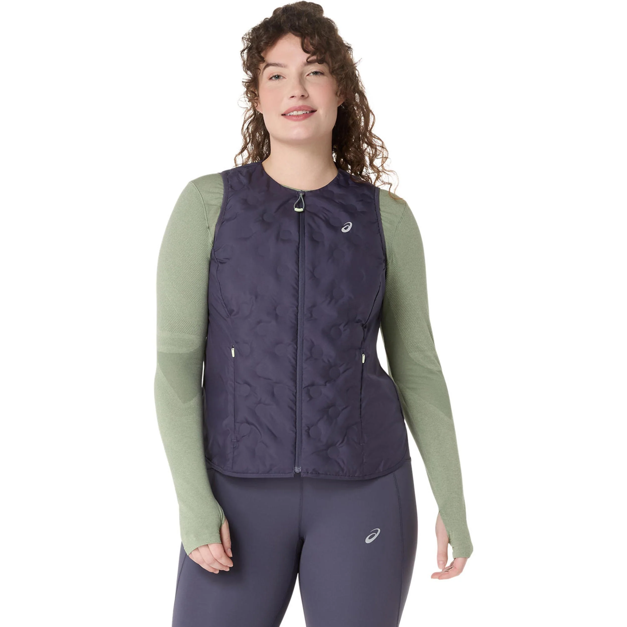 Nagino Padded Gilets de course Femmes - bleu gris