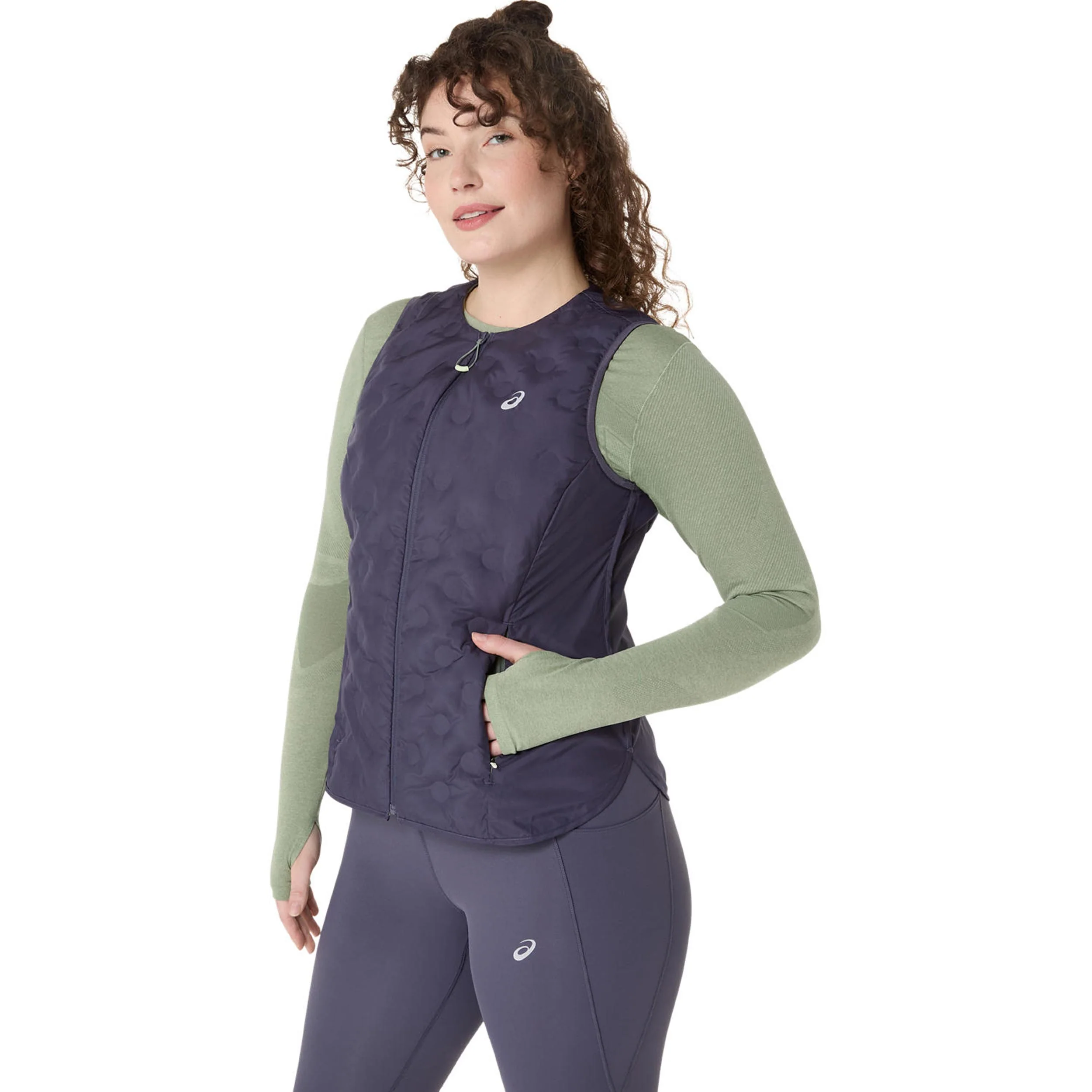 Nagino Padded Gilets de course Femmes - bleu gris - Image 3