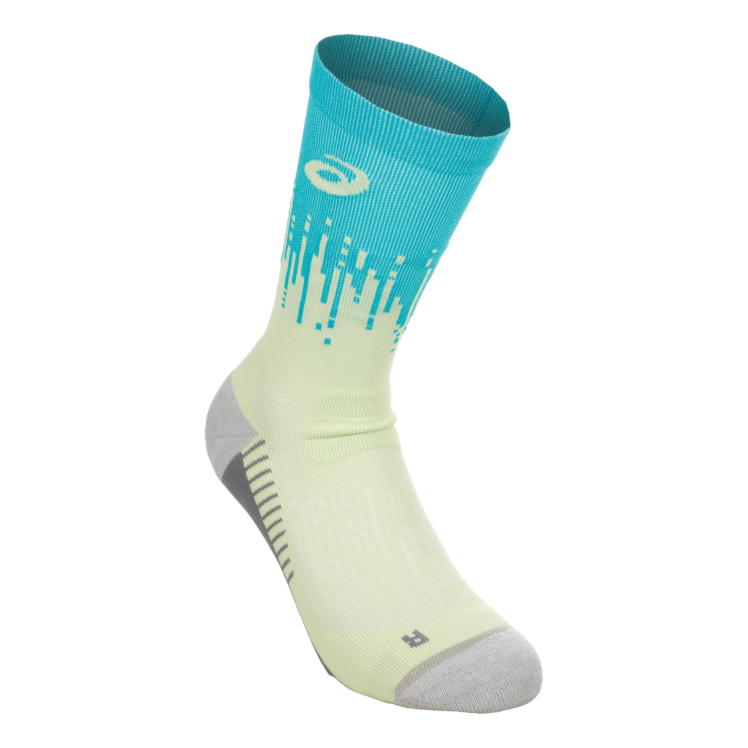 Performance Crew Chaussettes de running - turquoise, jaunes fluo