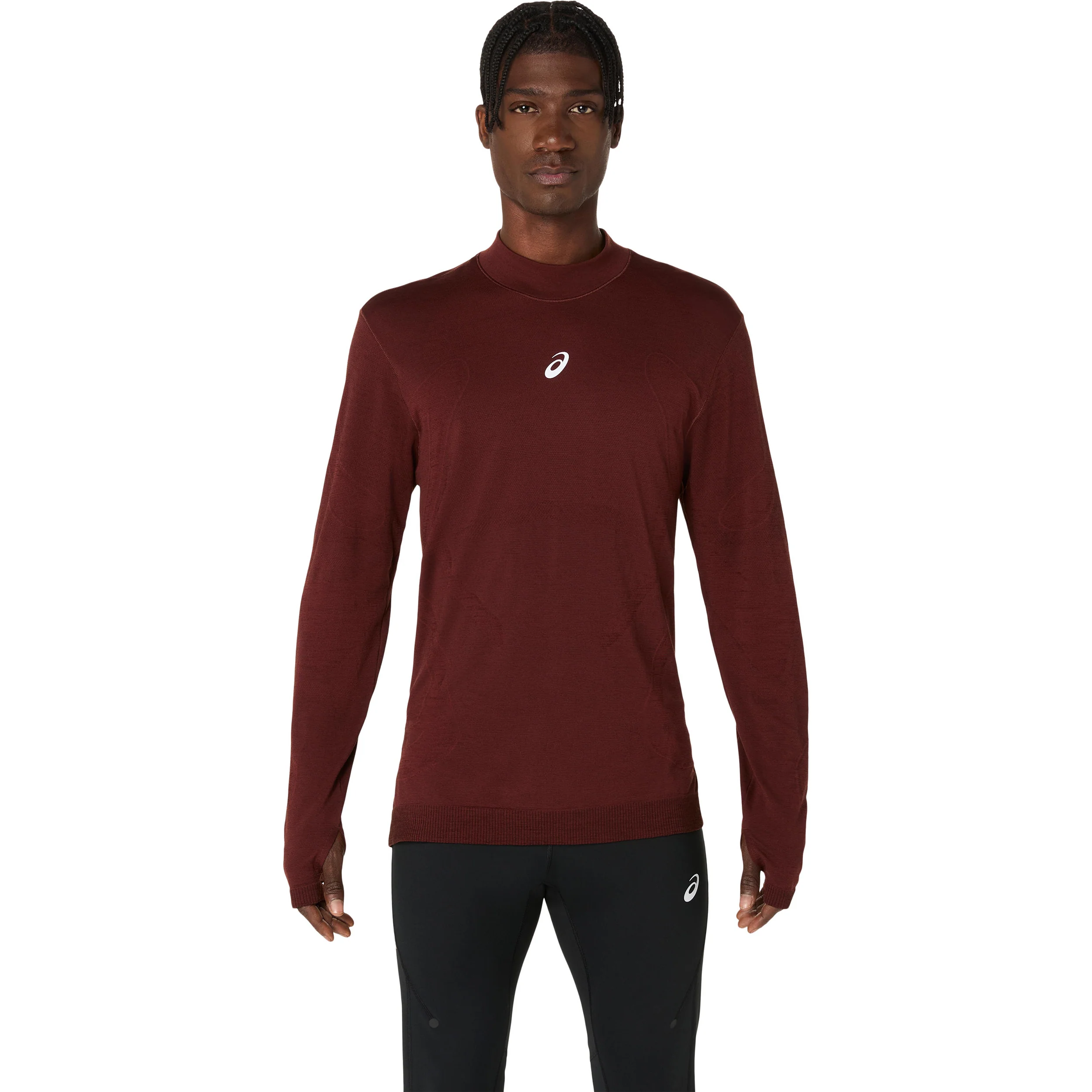 Road Winter Seamless Maillot de course Hommes - rouge vin