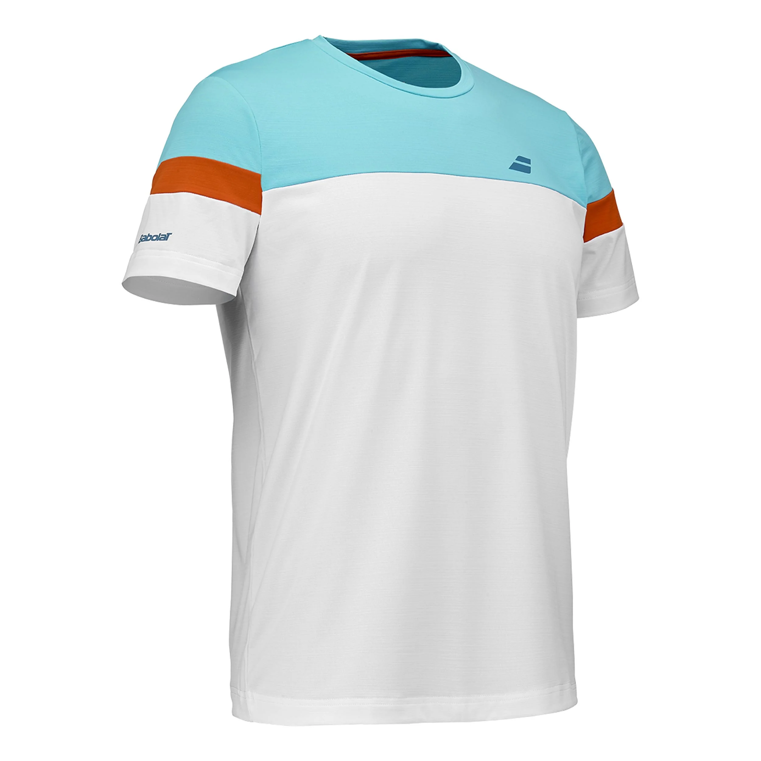 Crew Neck T-shirt Hommes - blanc, orange - Image 2
