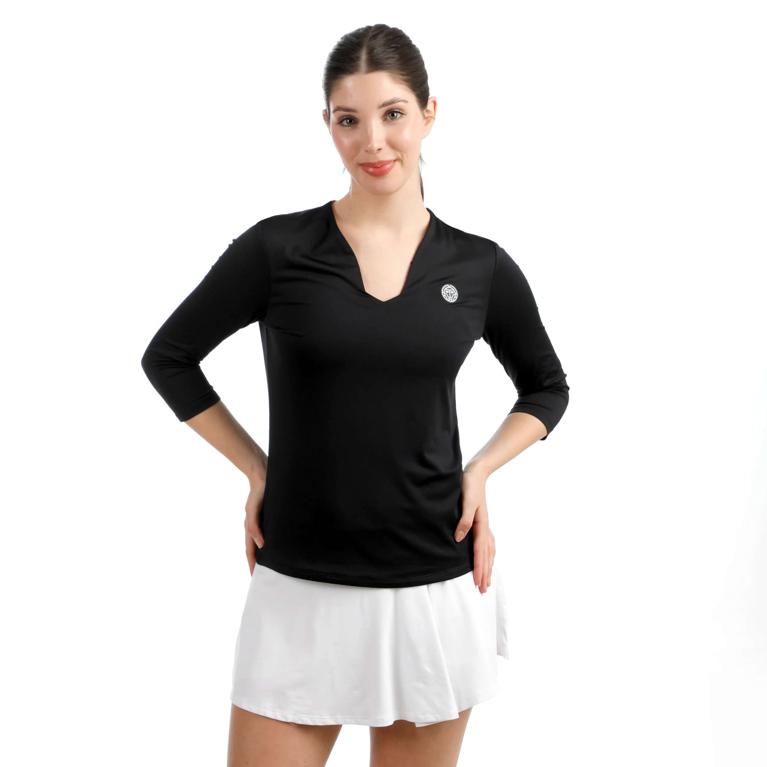 Crew 2.0 V-Neck Haut manches longues Femmes-noir