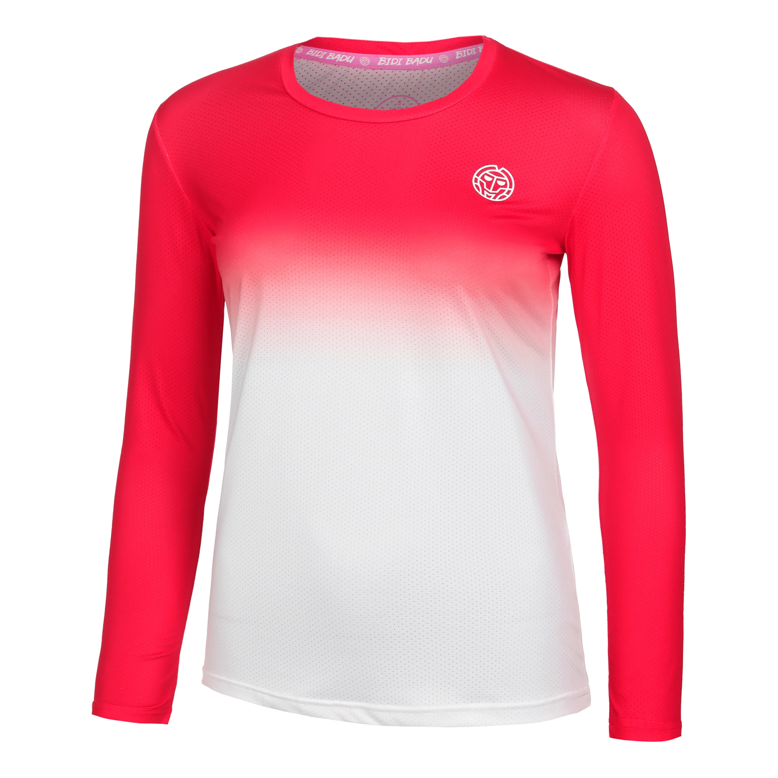 Crew Gradiant Haut Manches Longues Femmes-Rouge,Blanc - Image 5