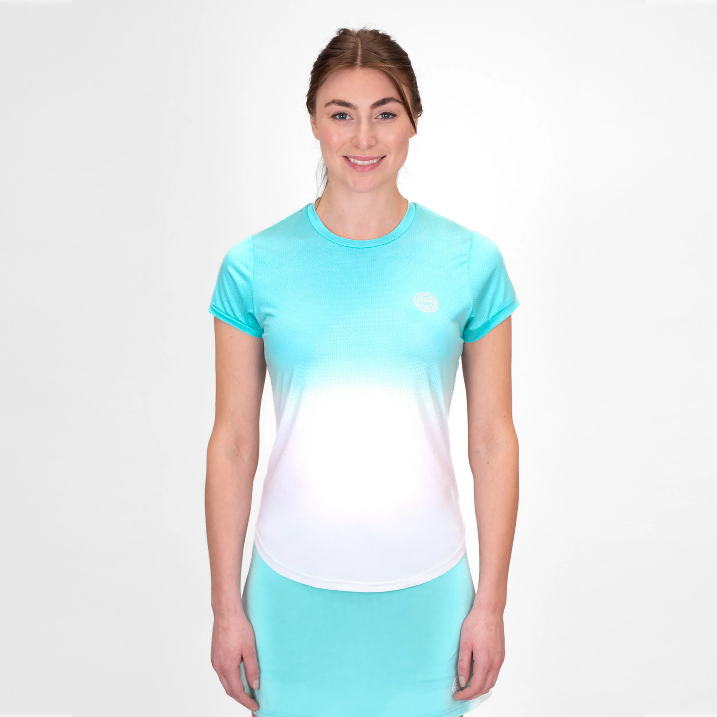Crew Gradiant T-shirt Femmes-Turquoise,Blanc - Image 6