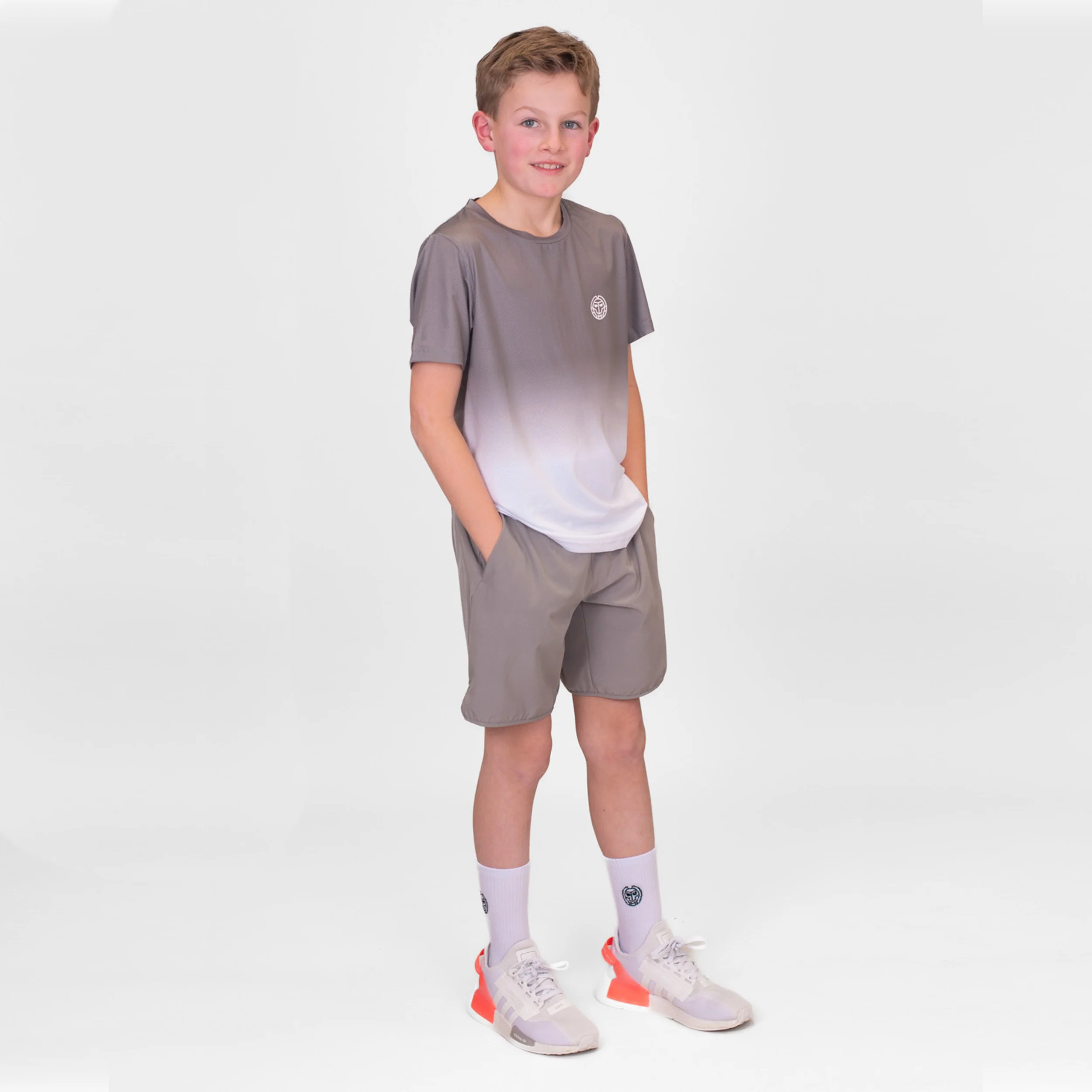 Crew Gradiant T-shirt Garçons-Gris,Blanc - Image 7