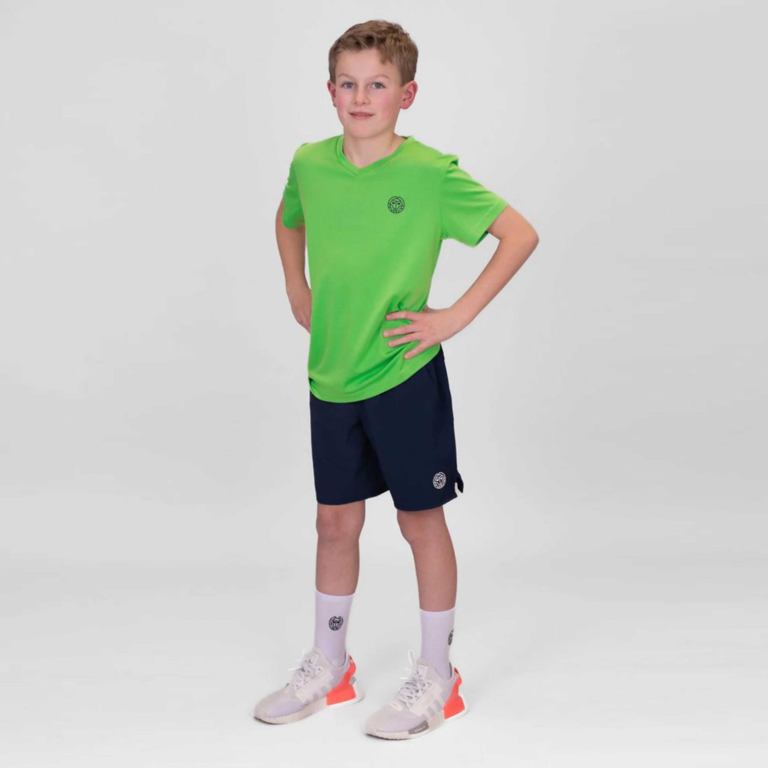 Crew Inside Out V-Neck T-shirt Garçons-Vert Fluo,Bleu Foncé - Image 6