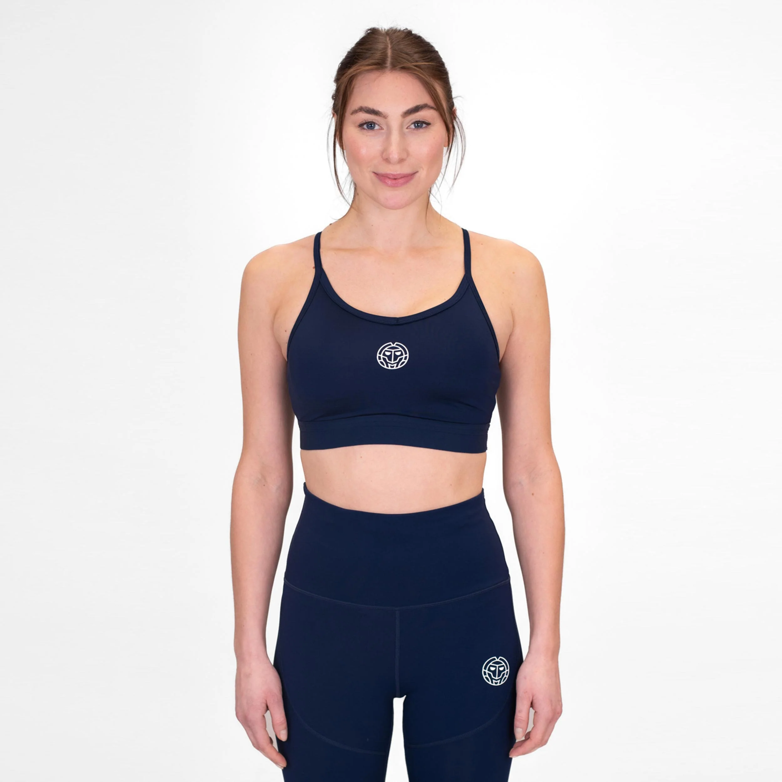 Crew Low Support Strappy Soutien-gorge Sport Femmes-Bleu Foncé - Image 3