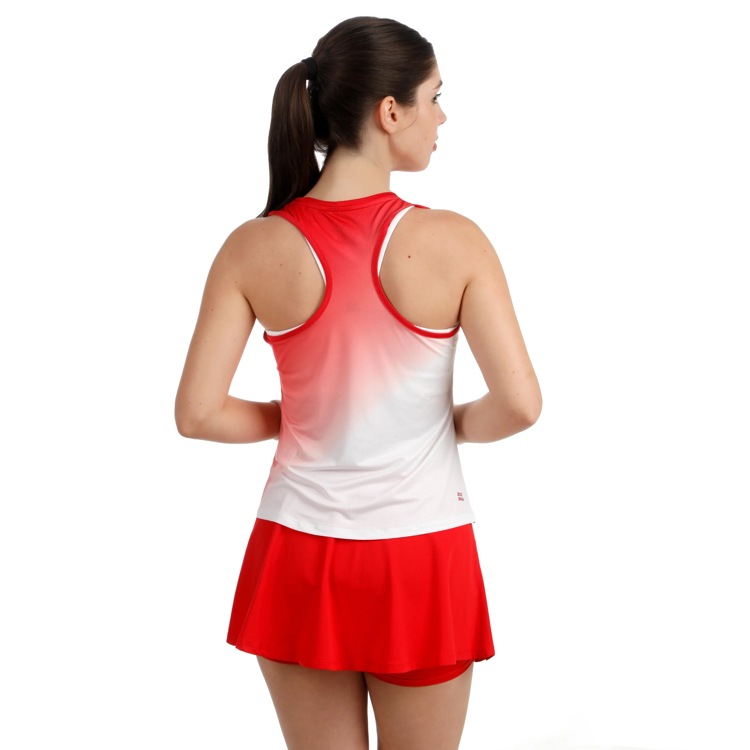 Crew Racerback Débardeur tank top Femmes-rouge, blanc - Image 2