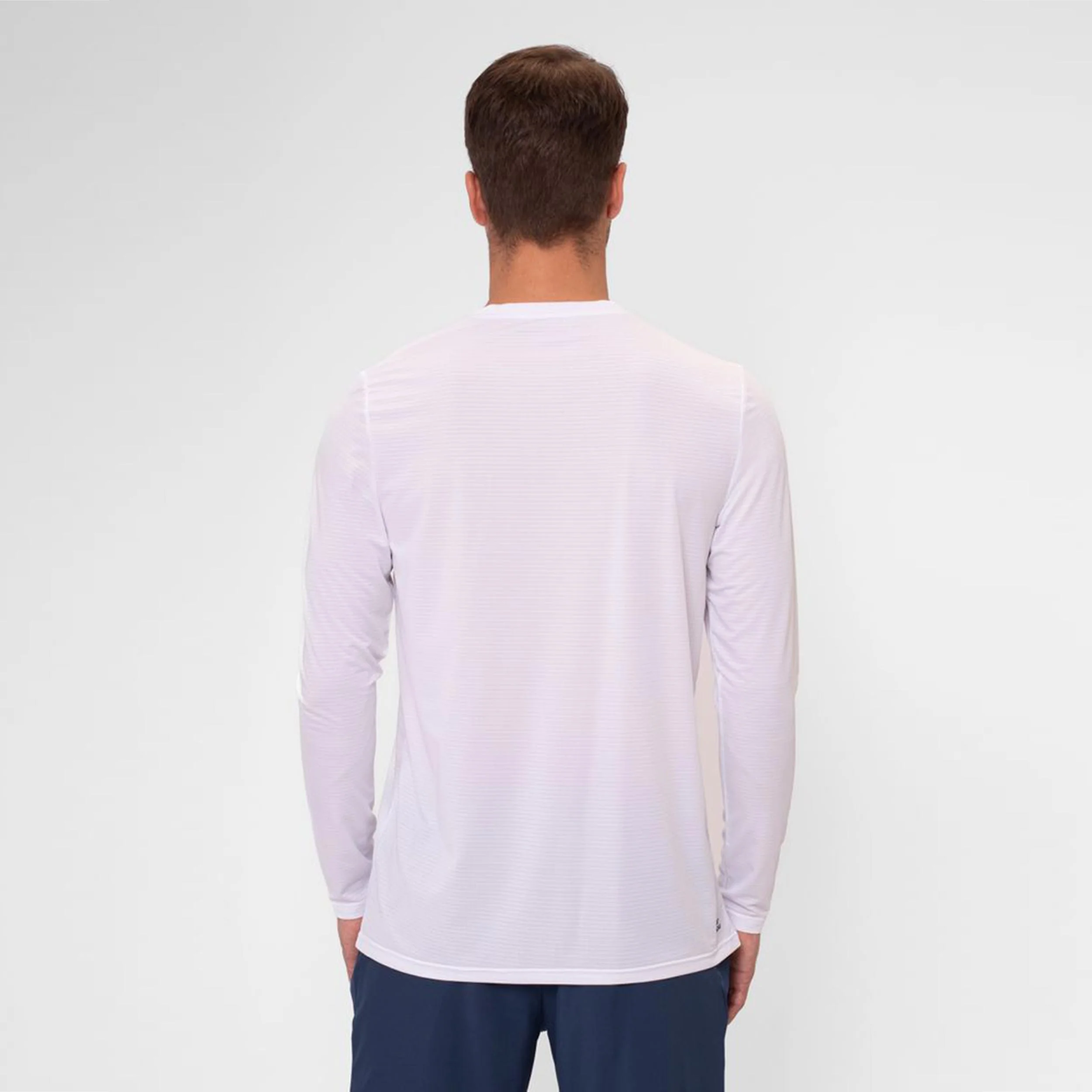 Crew Roundneck Haut Manches Longues Hommes-Blanc - Image 2