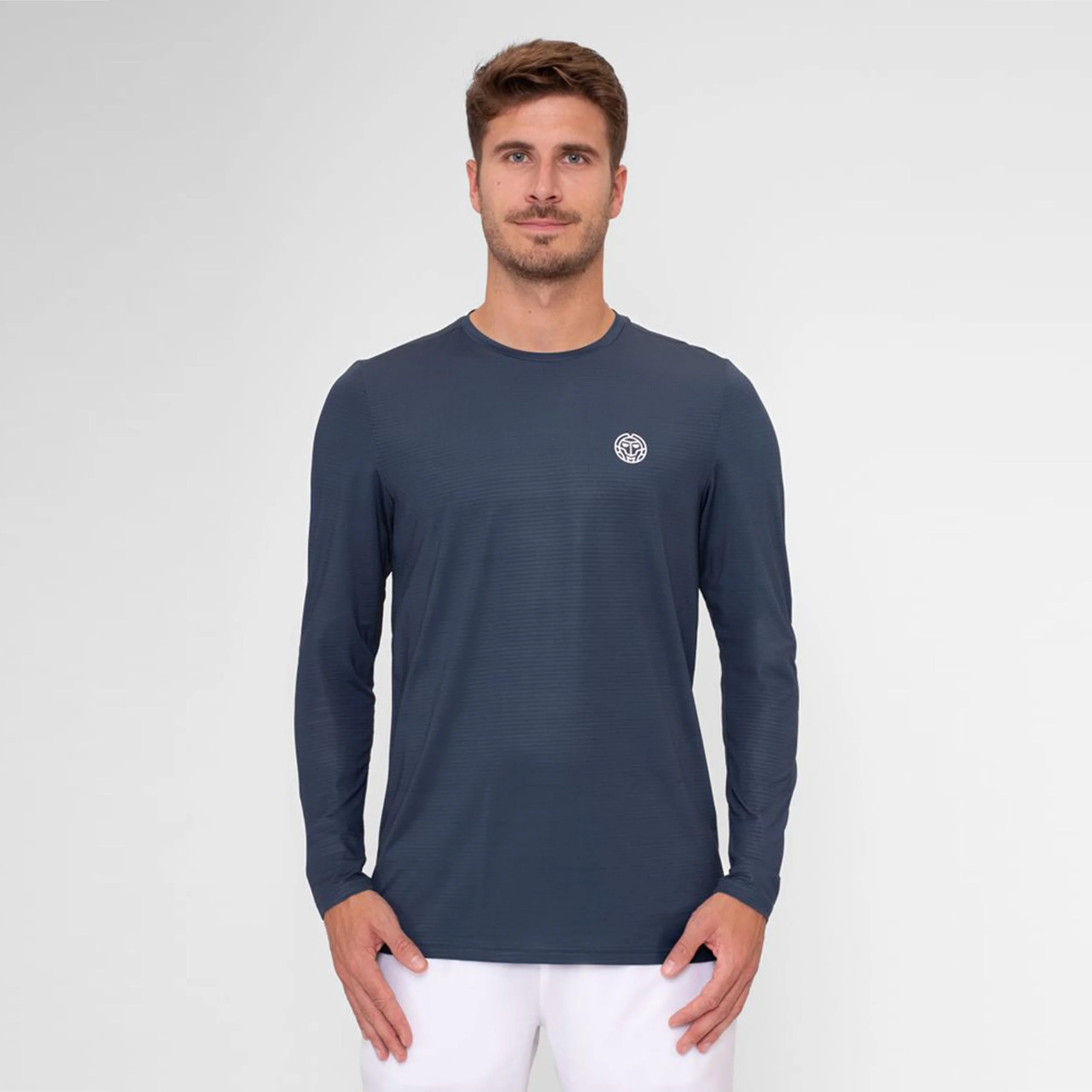 Crew Roundneck Haut Manches Longues Hommes-Bleu Foncé - Image 5