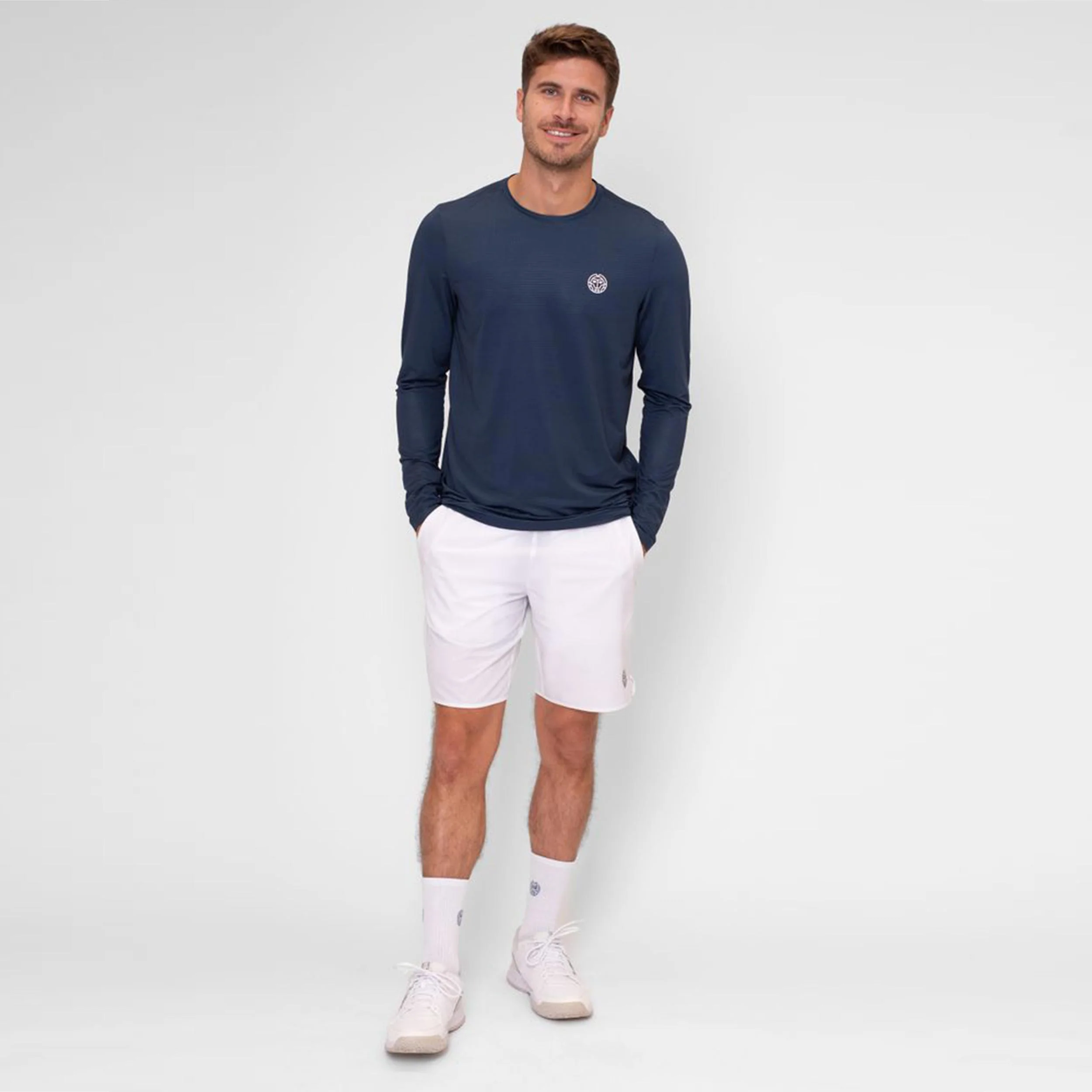Crew Roundneck Haut Manches Longues Hommes-Bleu Foncé - Image 7