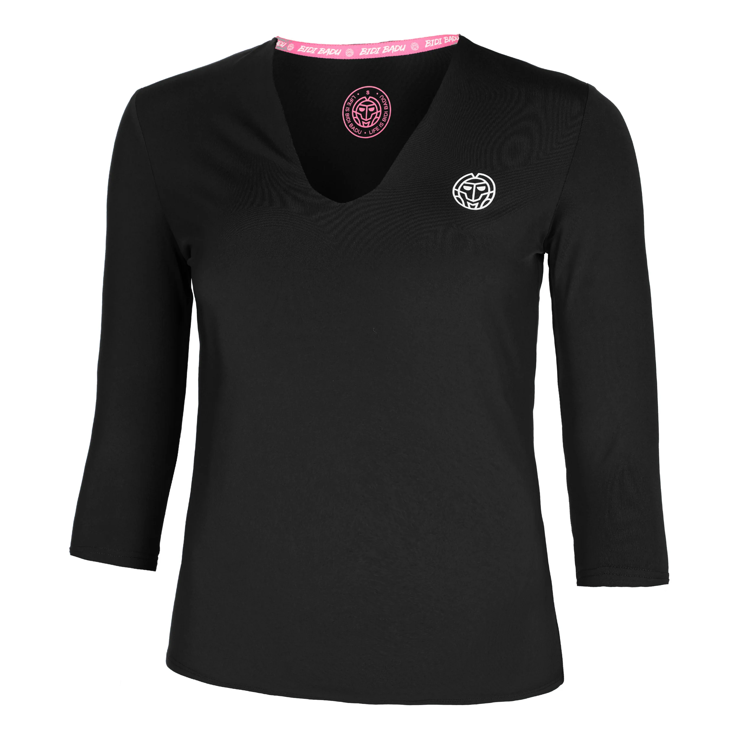 Crew V-Neck Haut Manches Longues Femmes-Noir - Image 5
