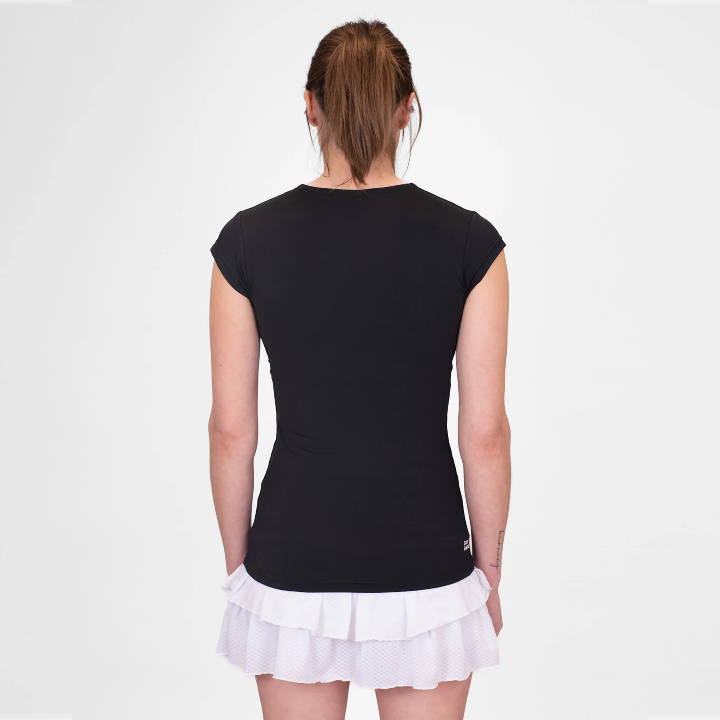 Crew V-Neck T-shirt Femmes-Noir - Image 6
