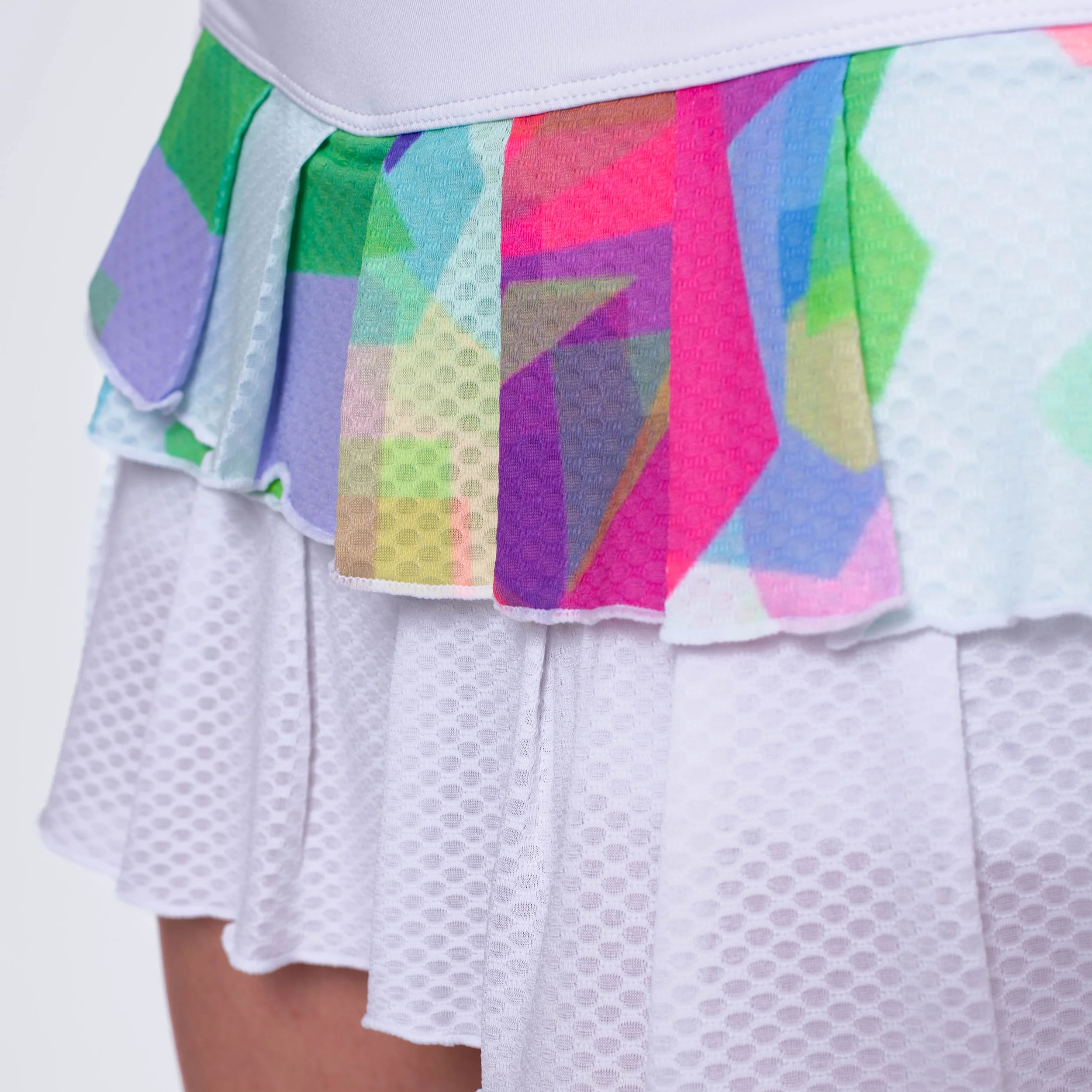 Kaleido Pleated Jupe Femmes-Blanc,Multicouleur - Image 8