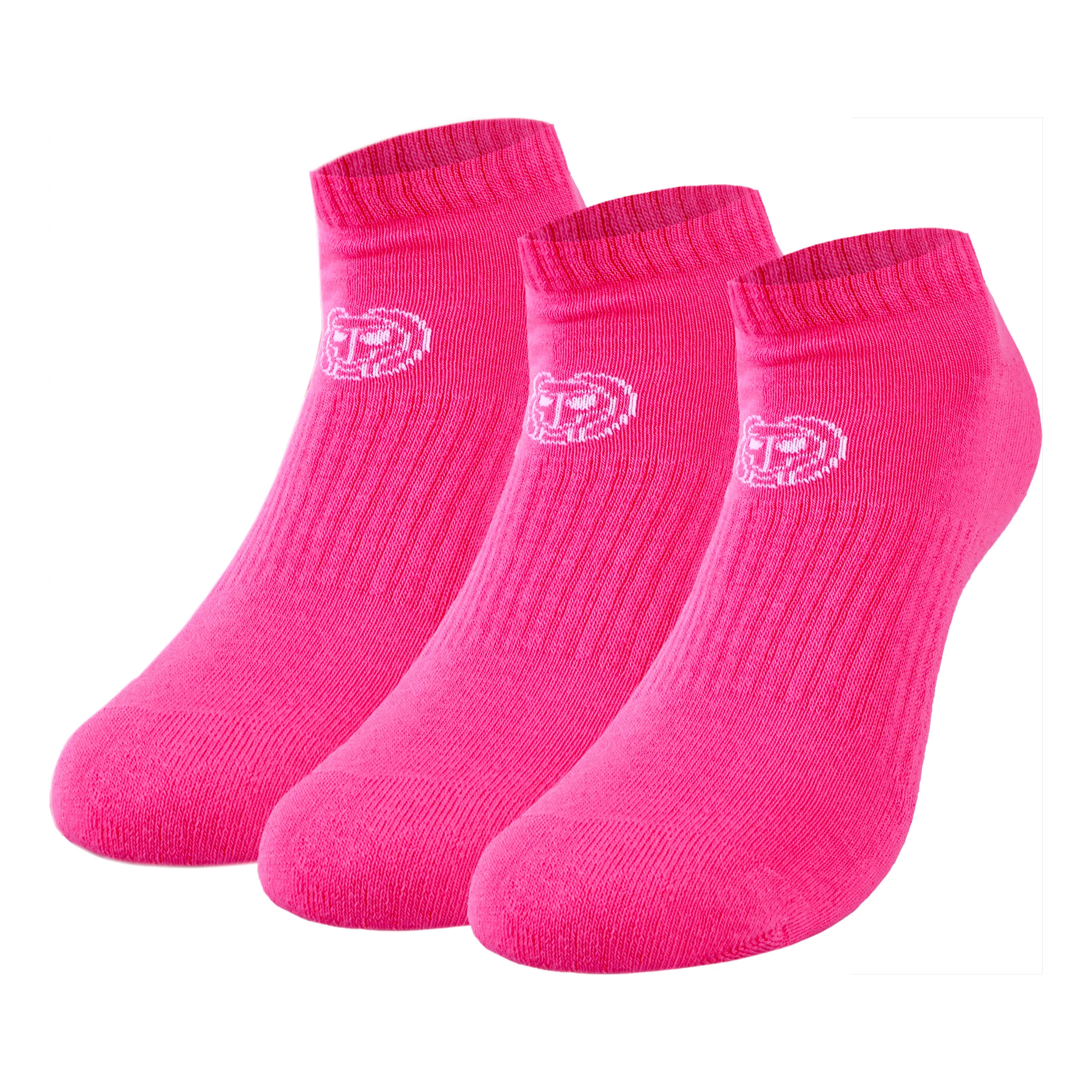 Leana No Show Tech Chaussettes De Sport Pack De 3 Femmes-Pink,Blanc